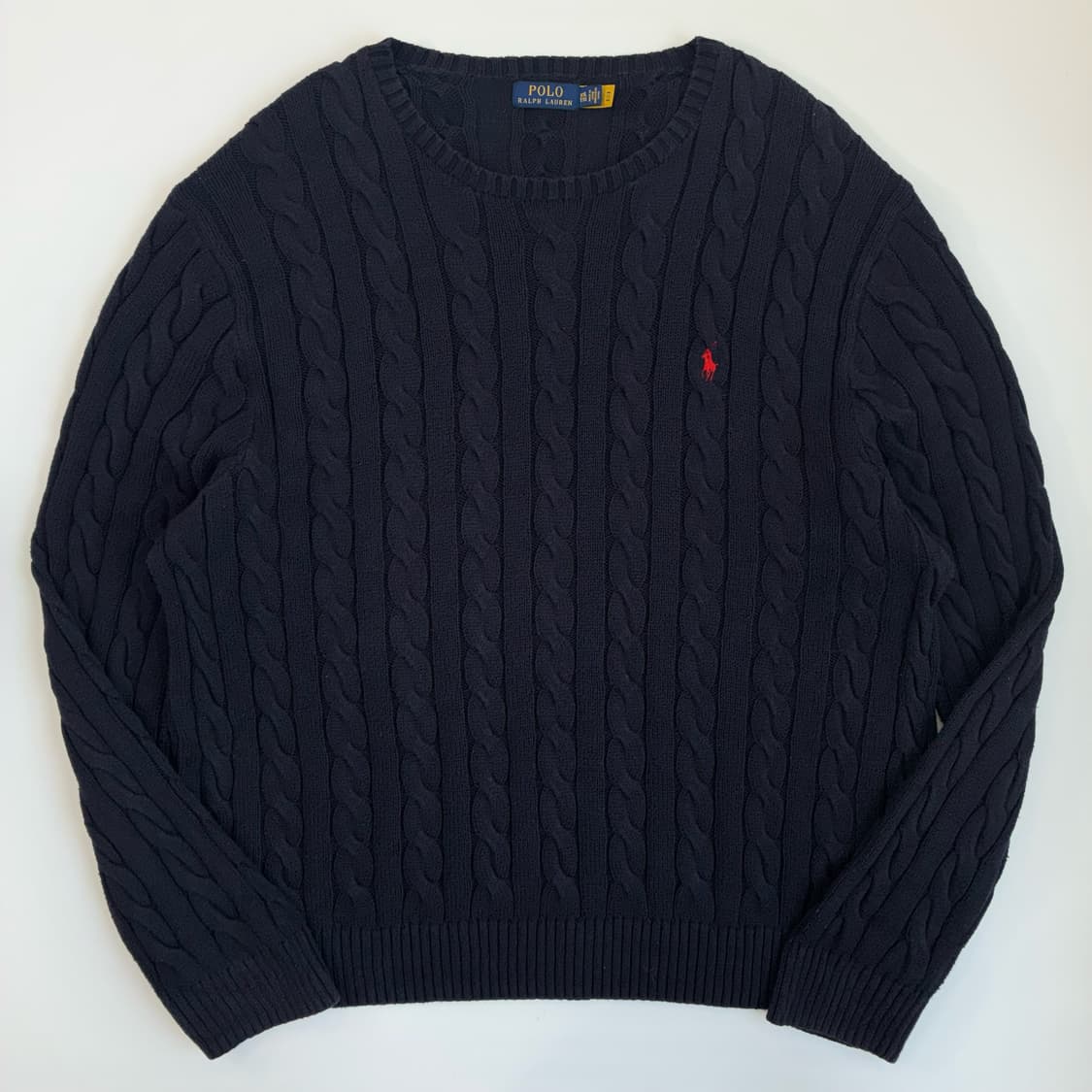 Polo  폴로 랄프로렌 신형 자수 코튼 네이비 꽈배기 니트  상품이미지1