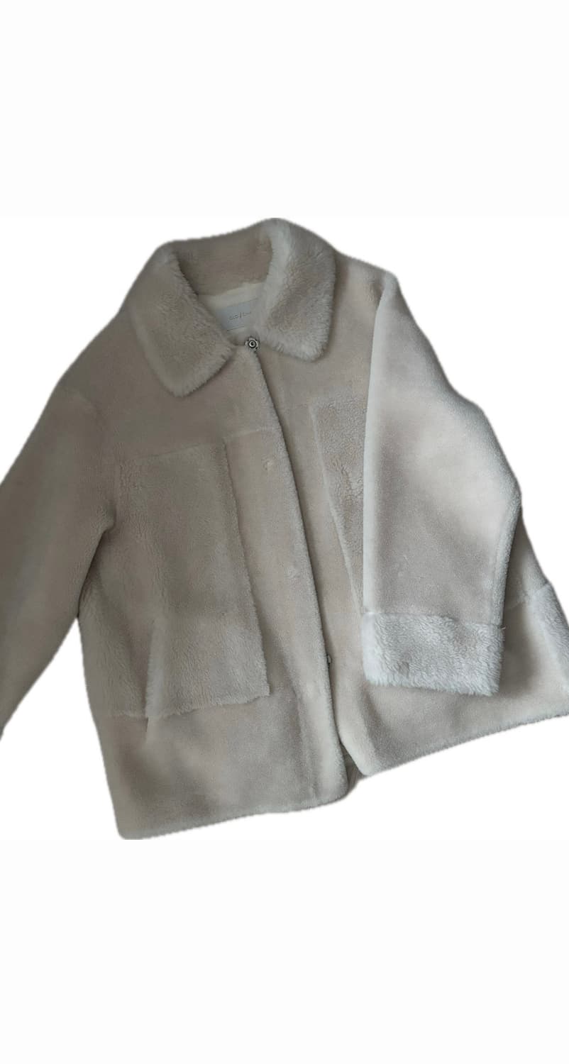 양모 100% 무스탕 미디 자켓 상품이미지2