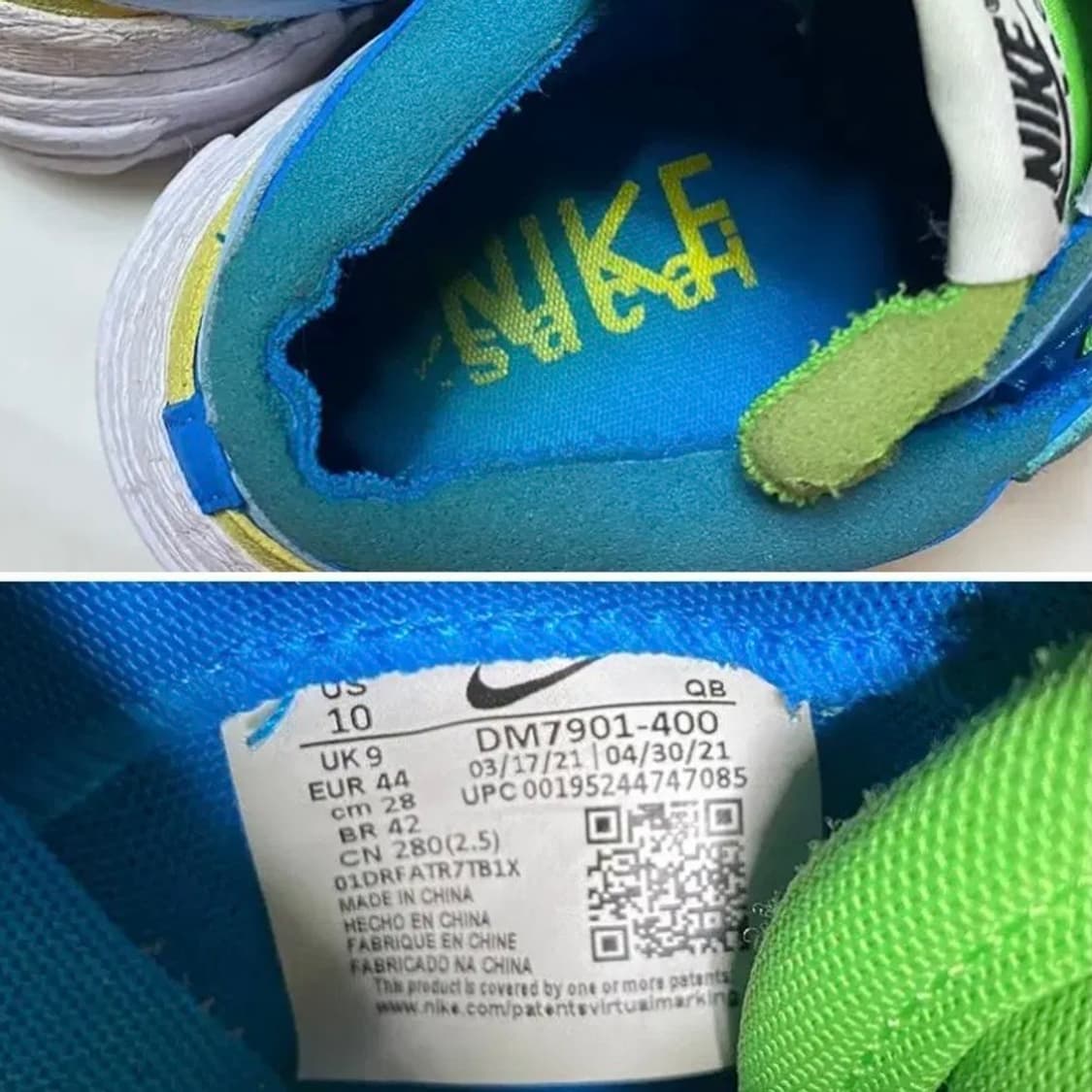 [정품]NIKE 나이키 X 카우스 X 사카이 블레이저 로우 블루(280) 상품이미지10