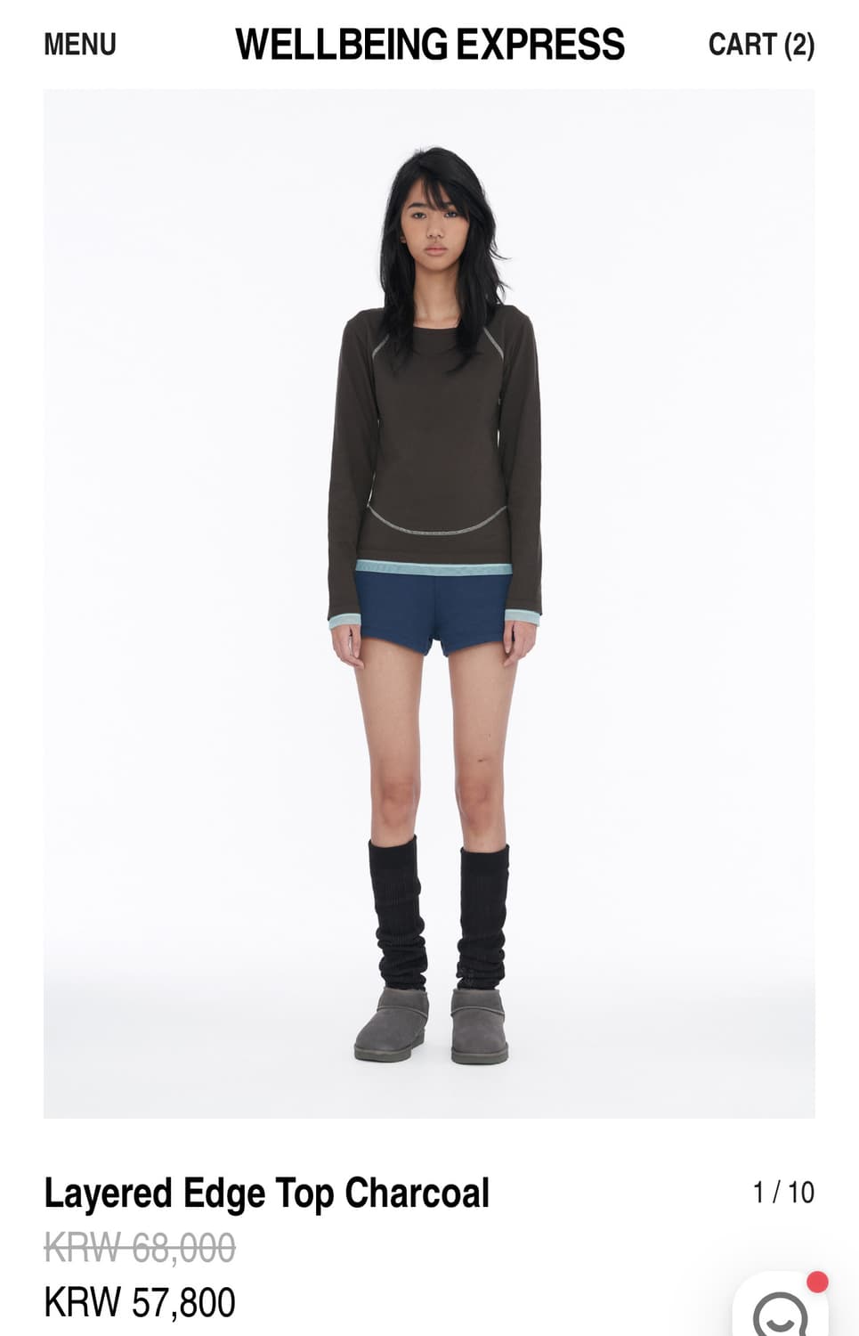 layered edge top M 차콜 구합니다ㅜㅜ 상품이미지1