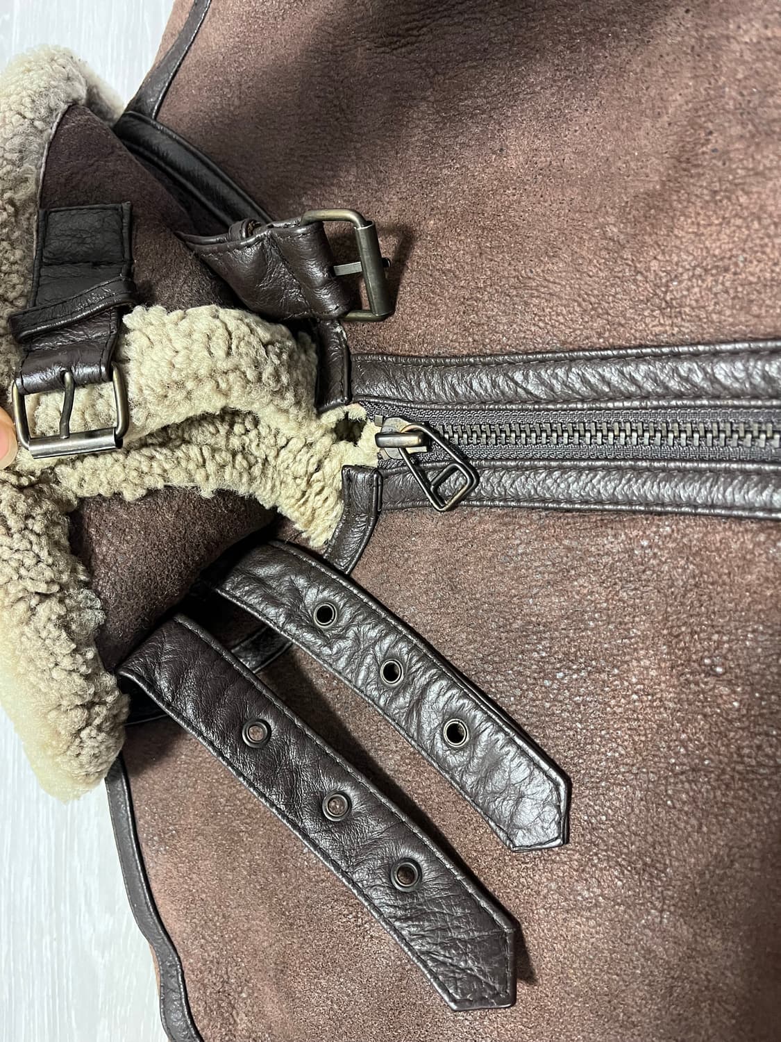 B-3 양가죽 무스탕자켓 XL 상품이미지3