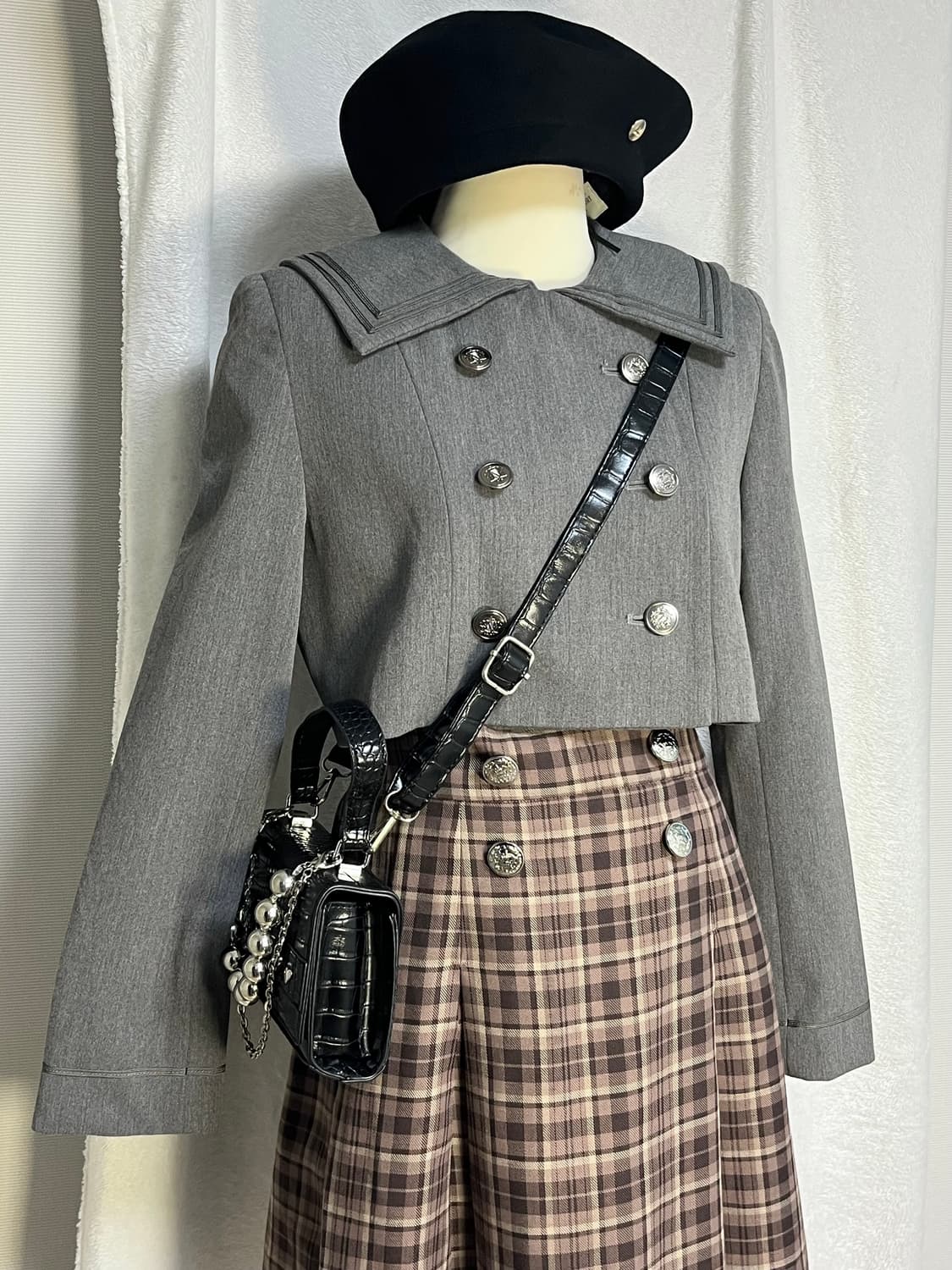 빈티지 세일러 카라 크롭 자켓 상품이미지8