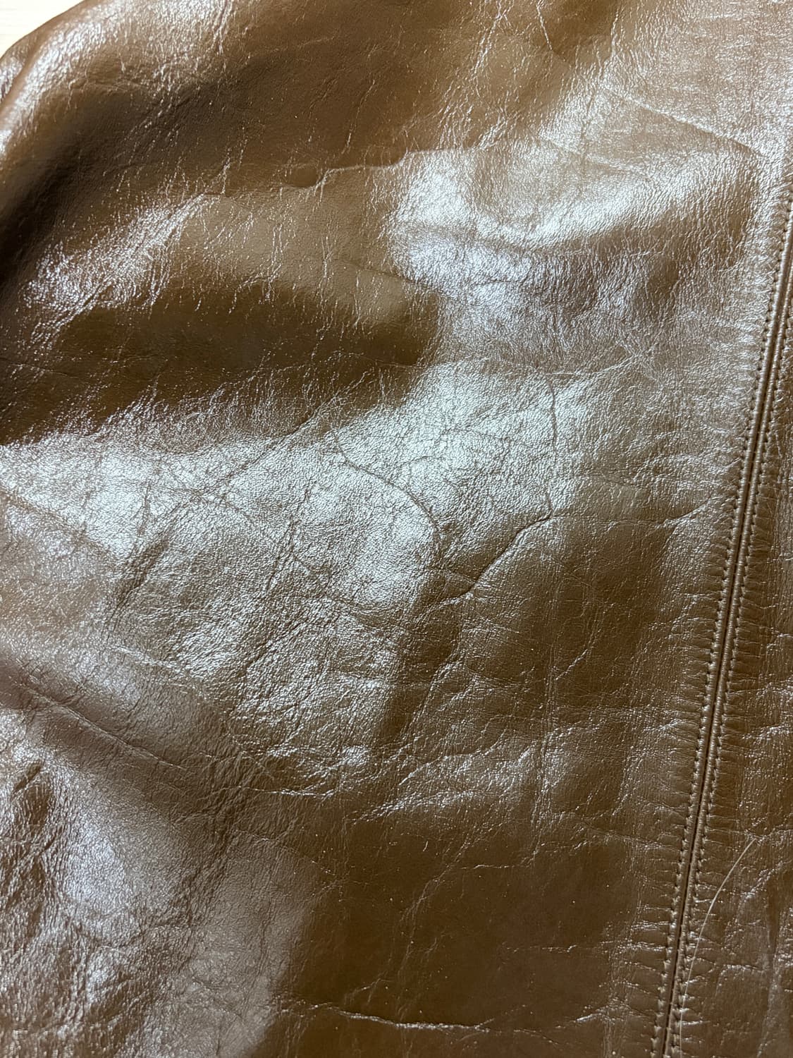 인사일런스 브라운 크롭 레더자켓 상품이미지5