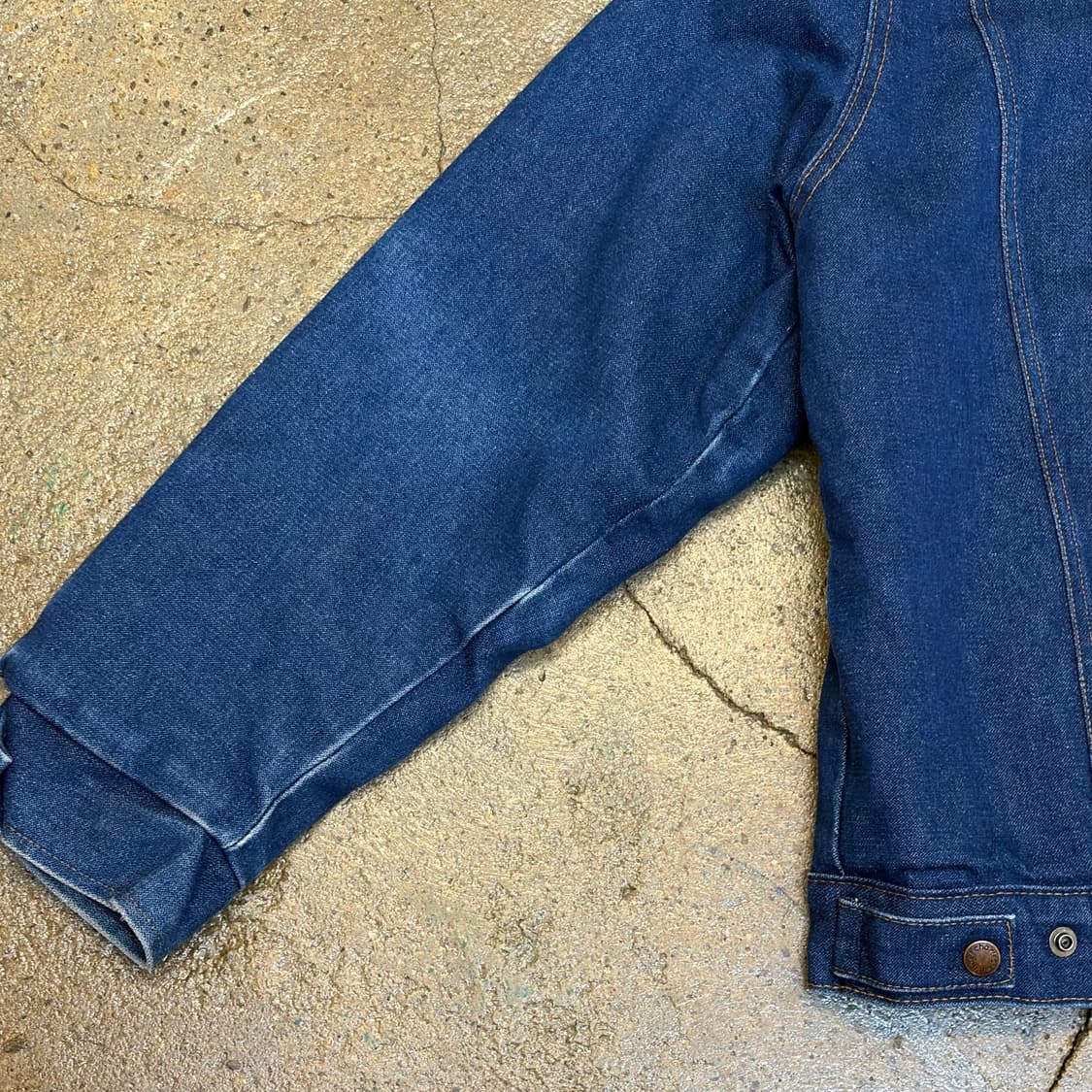 새상품급 90s Made in USA 미쉘 진청 쉐르파 양털 조끼 청자켓 상품이미지8