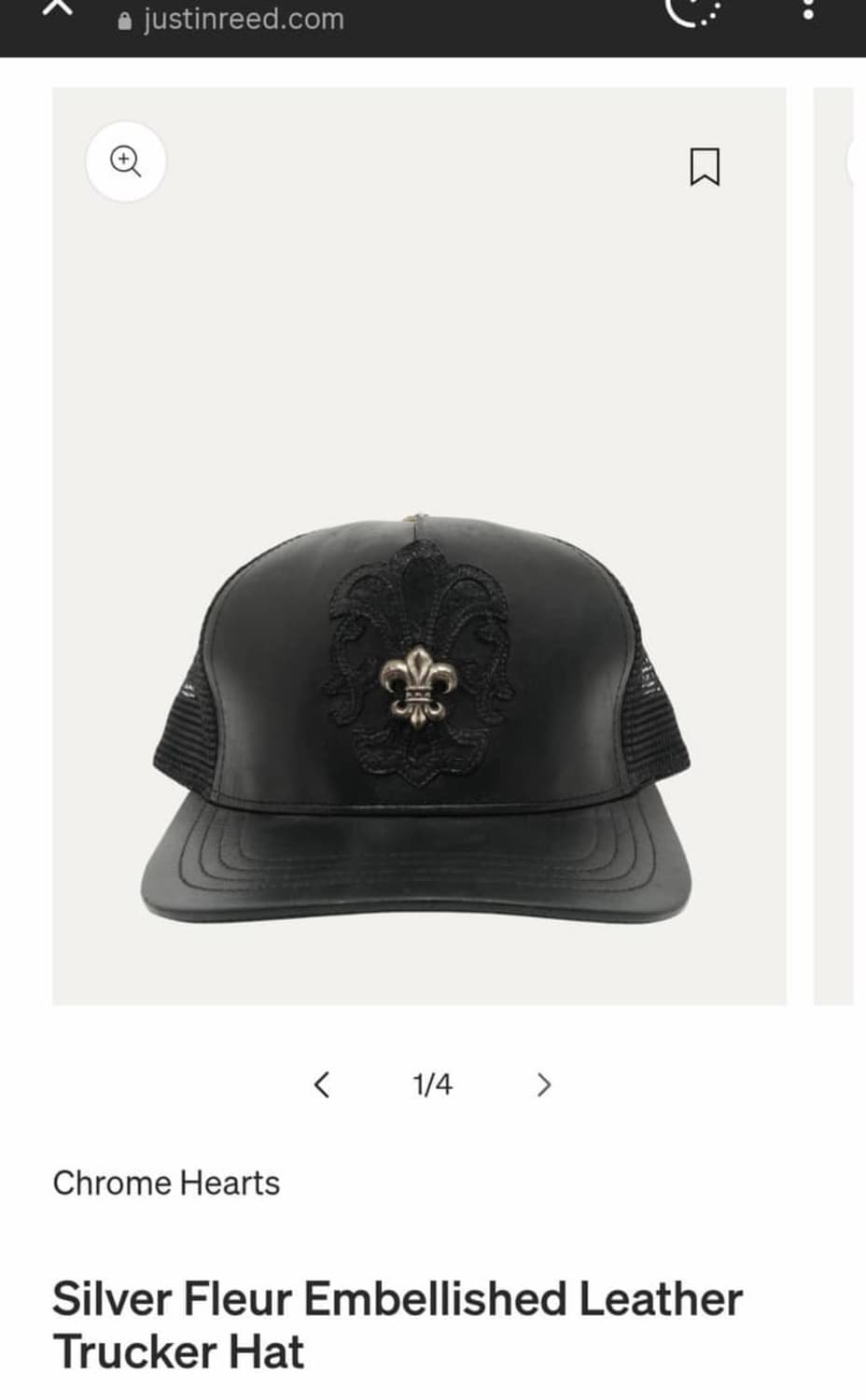 크롬하츠 플레어 참 레더 트러커 햇 상품이미지10