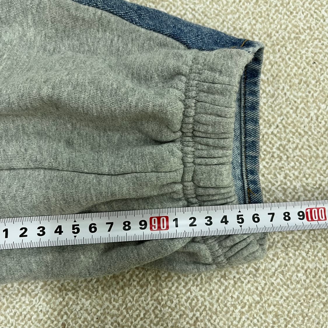 [실측확인] 빈티지 여성 아수라팬츠 배색 데님 트레이닝 조거팬츠 바지 0 상품이미지9