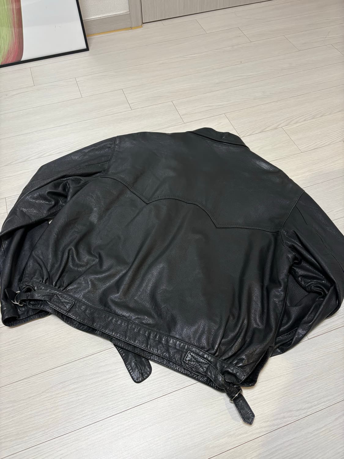 빈티지 웨스턴 디테일 레더 봄버 가죽 자켓 상품이미지2