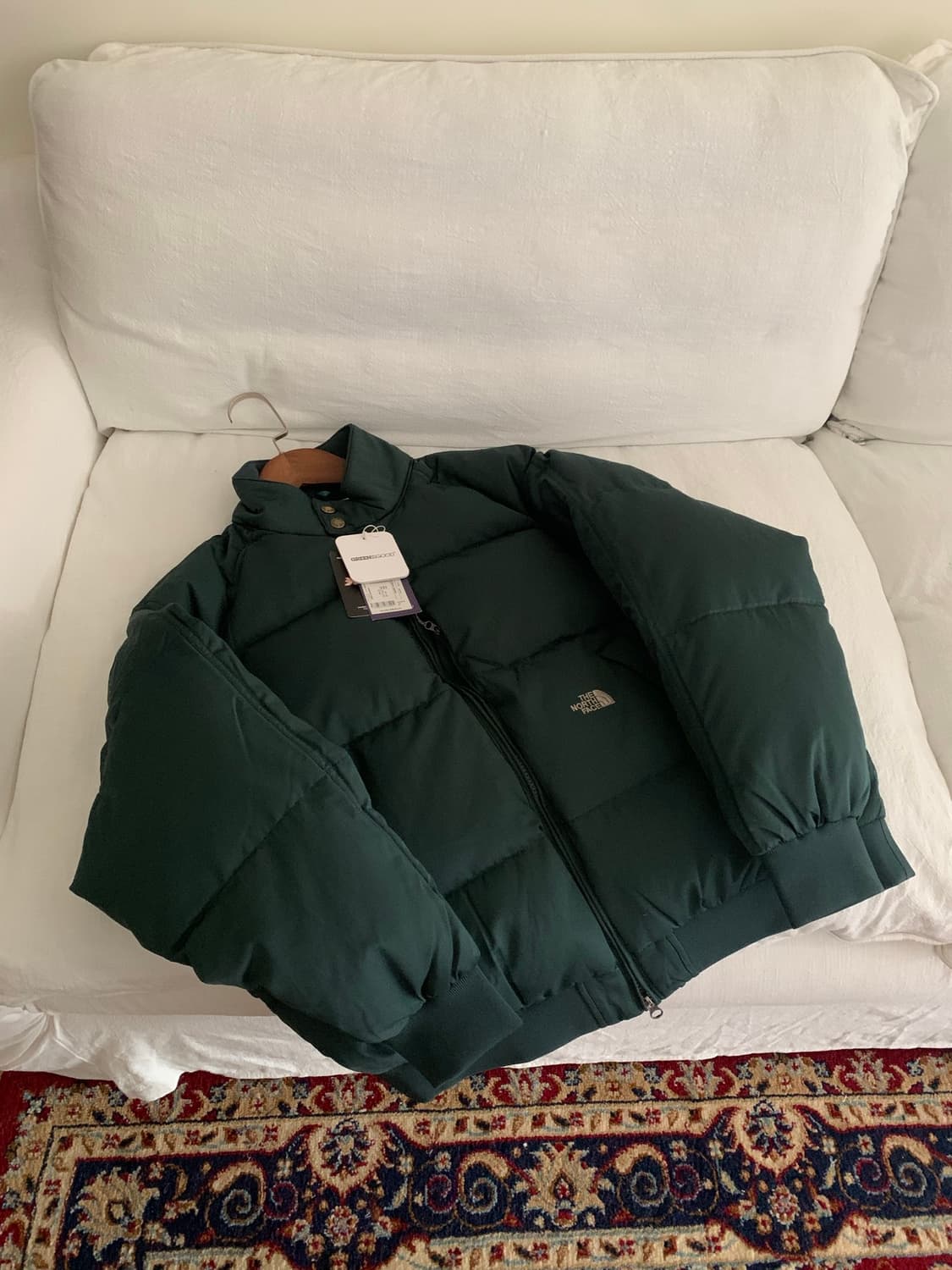 노스페이스 퍼플 로고 패딩size s 상품이미지2