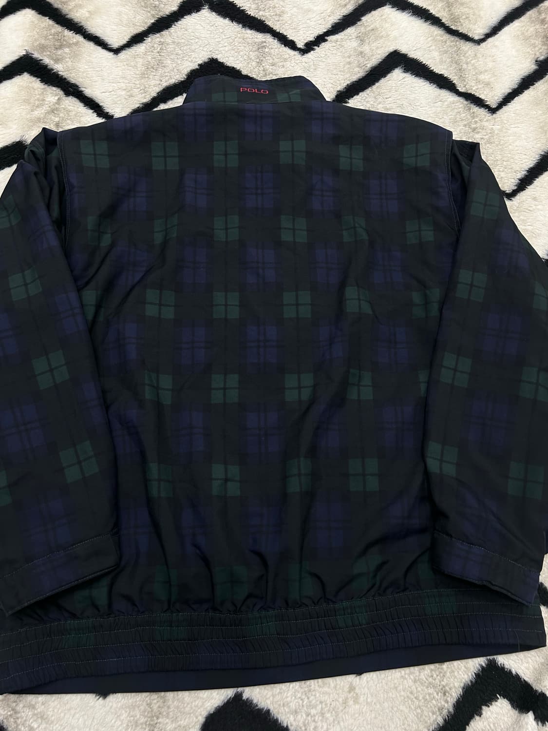 [XL]폴로랄프로렌 Golf 90s 타탄체크 폴리쉘 바람막이 아노락/카키 상품이미지4