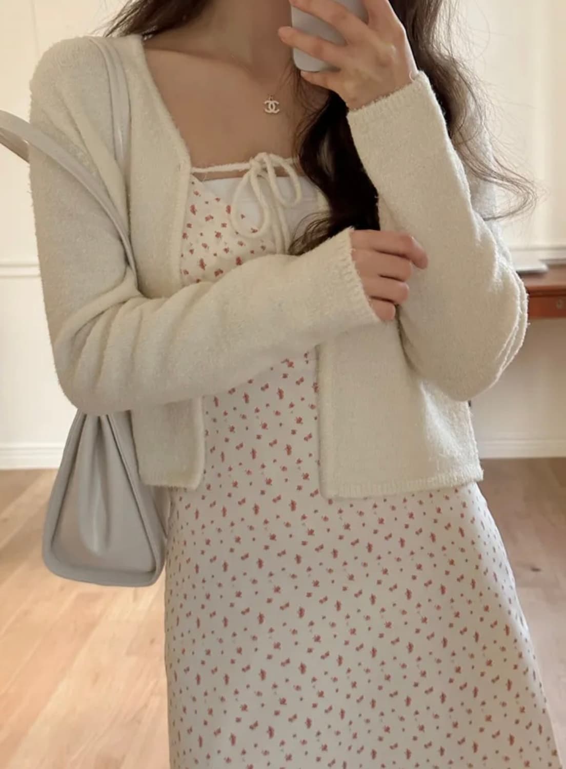 (새상품)뮤트 리본 니트 가디건 블랙 상품이미지6