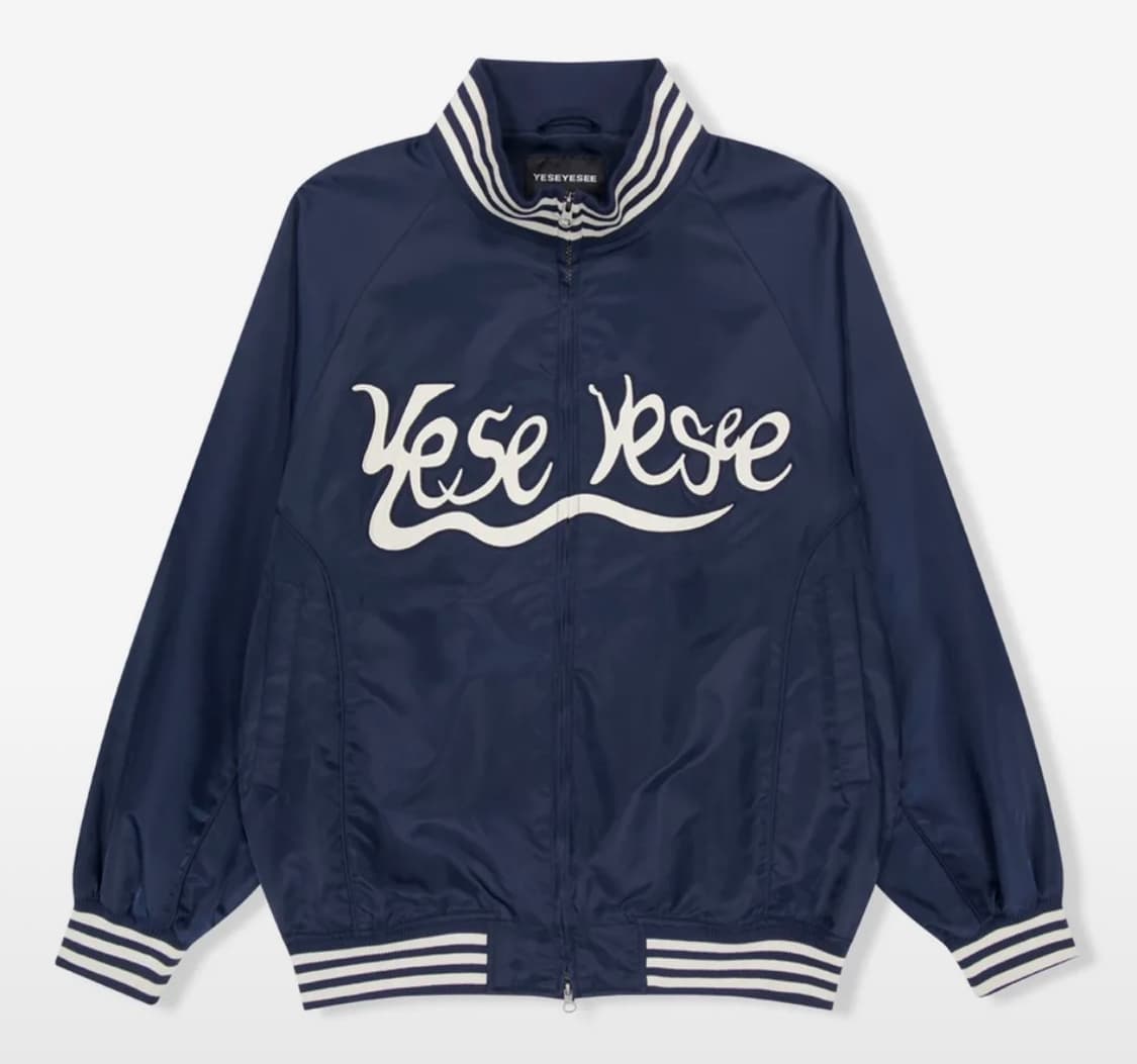 예스아이씨 하이넥 스타디움 바시티 자켓 네이비 상품이미지1