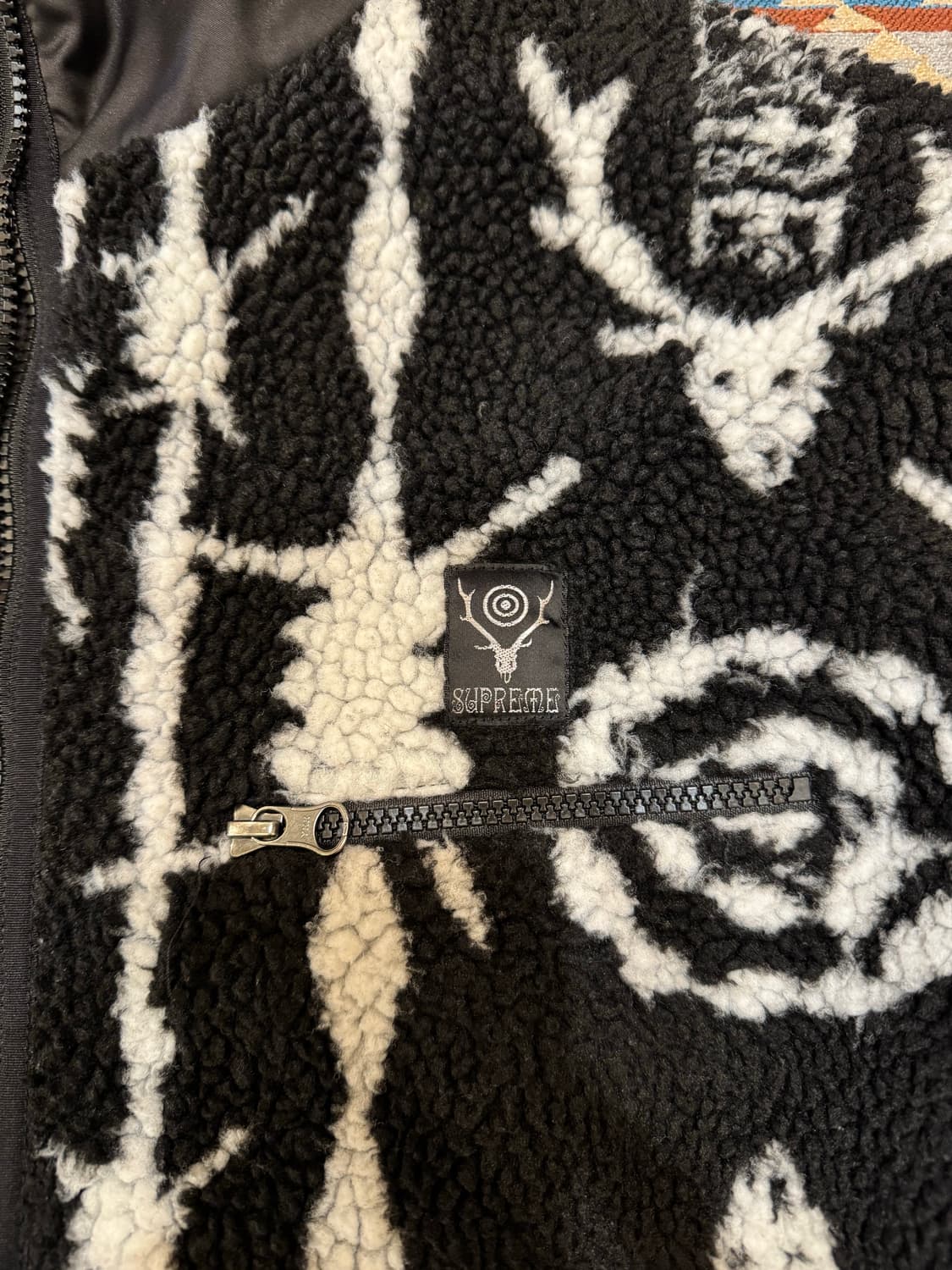 [M] 슈프림 x 남이서팔 플리스 자켓 블랙 상품이미지4