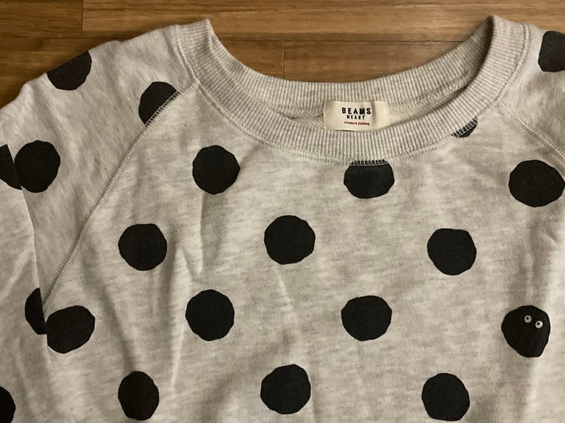 빔즈 beams heart 도트 땡땡이 패턴 무늬 맨투맨 스웻셔츠 상품이미지4