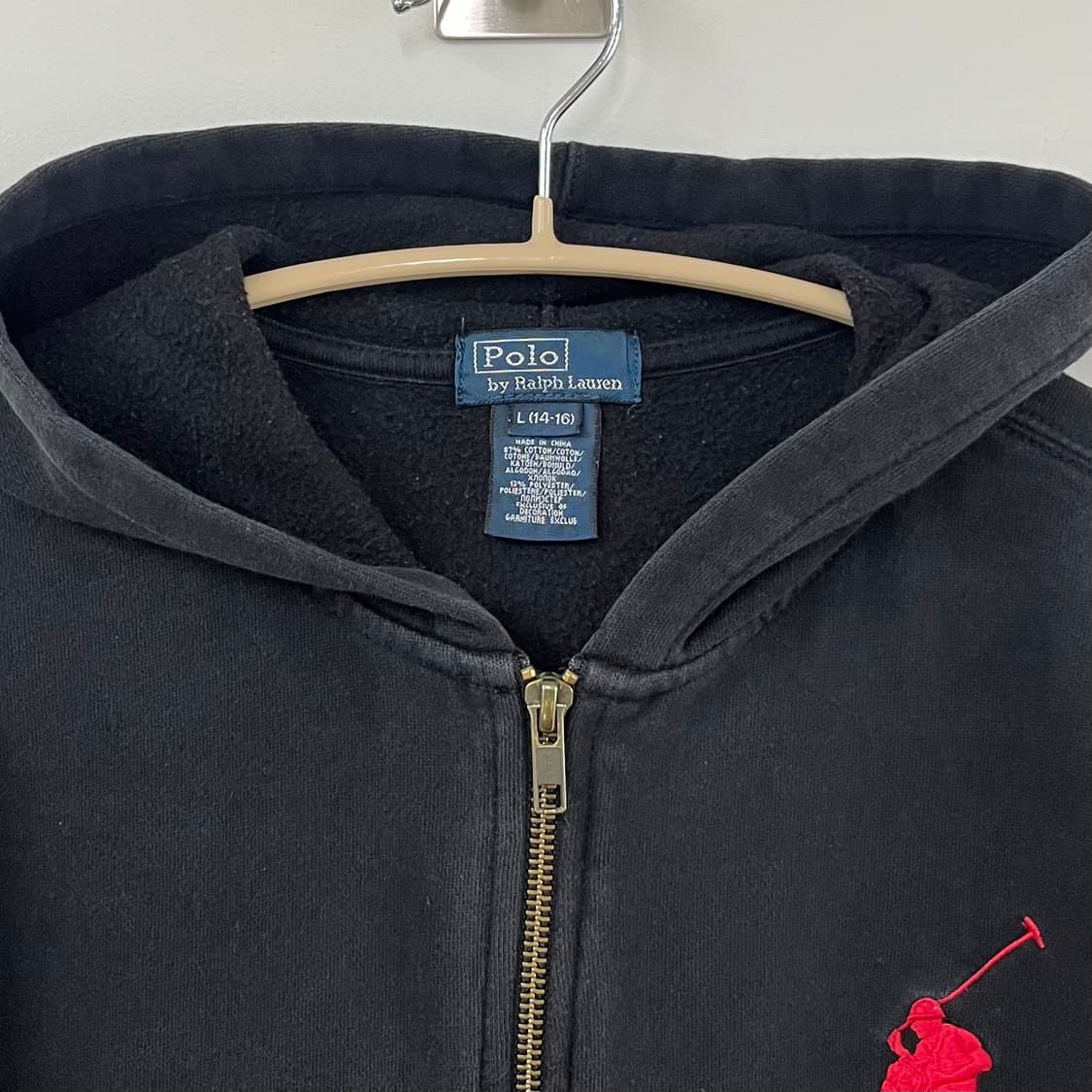 폴로 랄프로렌 빅포니 블랙 후드집업 상품이미지5