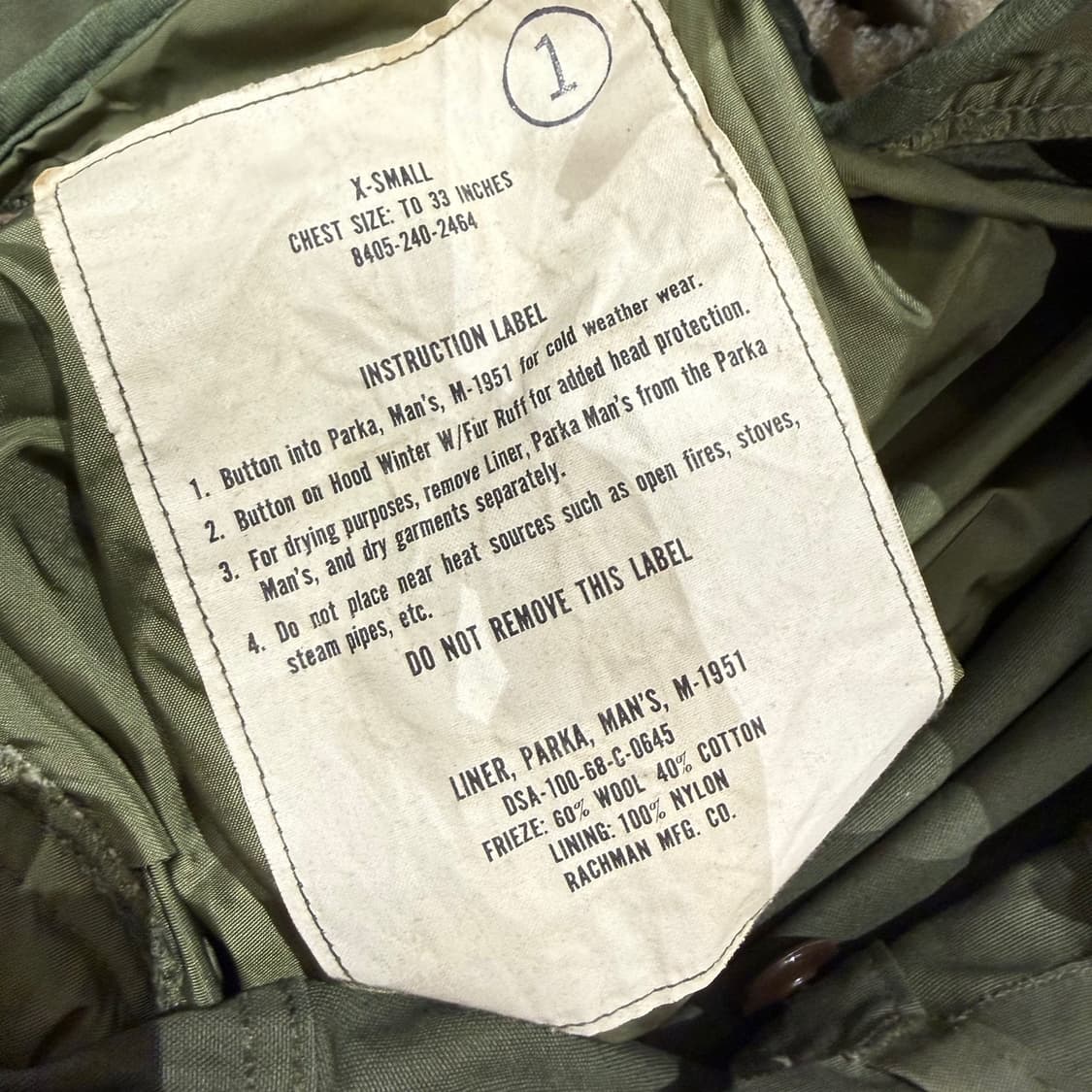 오리지널 m-51 밀리터리 개파카 야상 상품이미지10