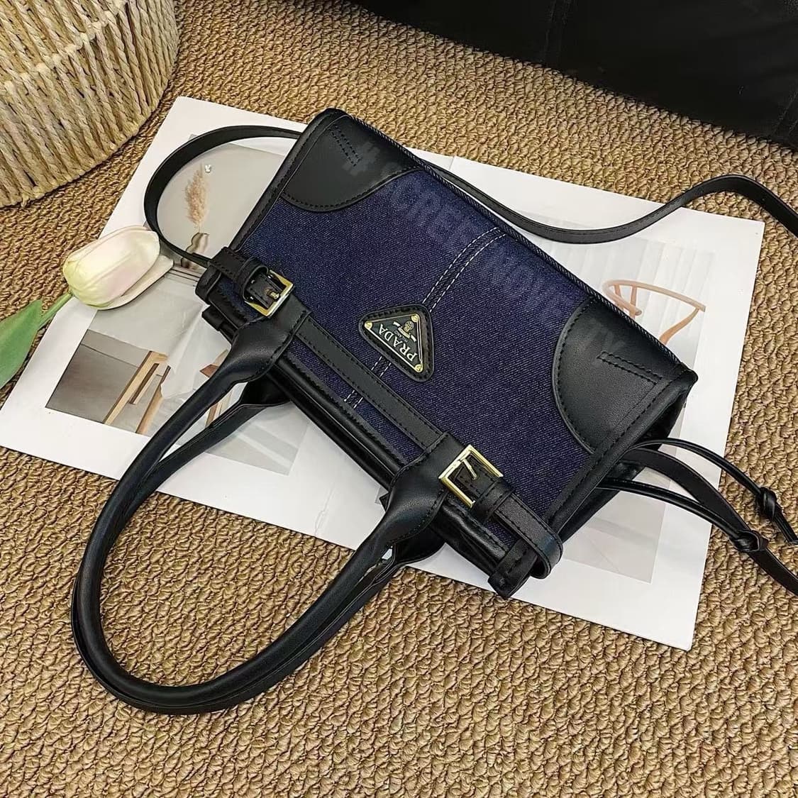 신상 프라다 보니 미니 데님백 크로스 숄더백 스몰 상품이미지3