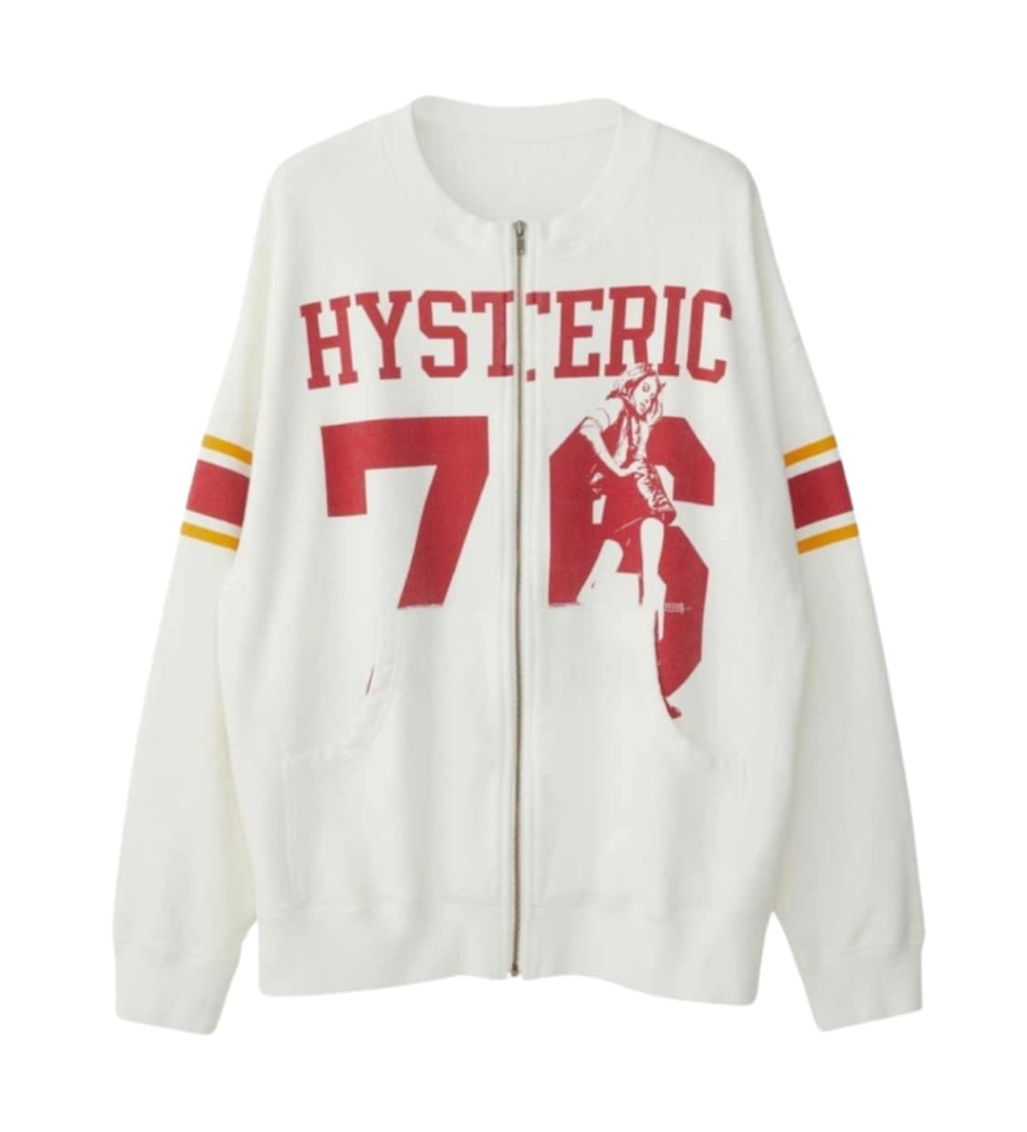 히스테릭 글래머 76 오버사이즈 집업 점퍼 맨투 화이트 새제품 제니 착용 상품이미지2