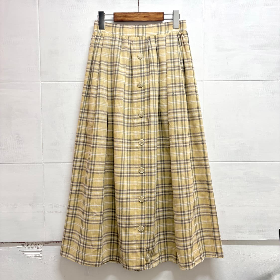 terawear emu 코튼 체크 롱 플레어 스커트 L JPN 상품이미지1