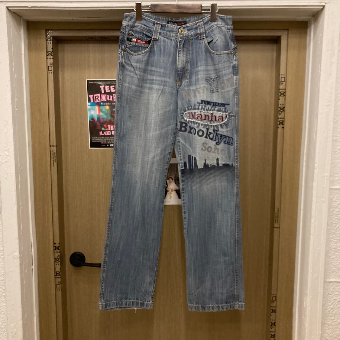 90s 후부 FUBU 힙합 올드스쿨 브루클린 데님 팬츠 상품이미지1