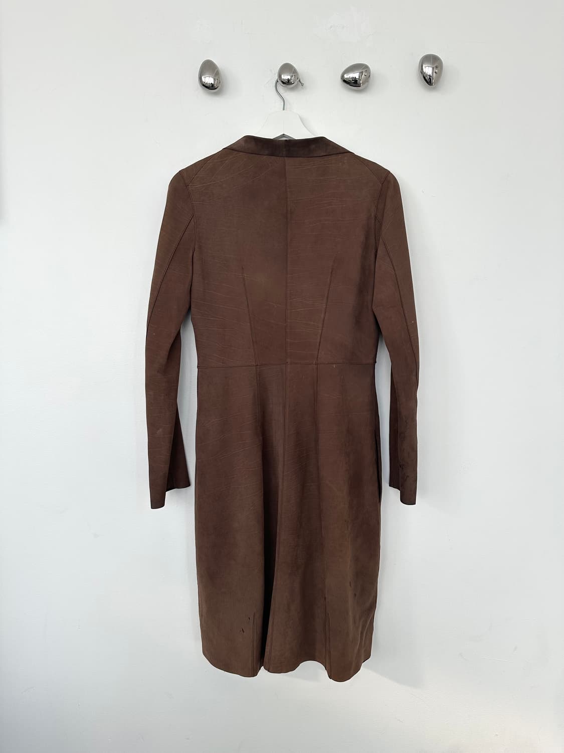 마르니 2000s 스웨이드 카프스킨 레더 롱코트 상품이미지4