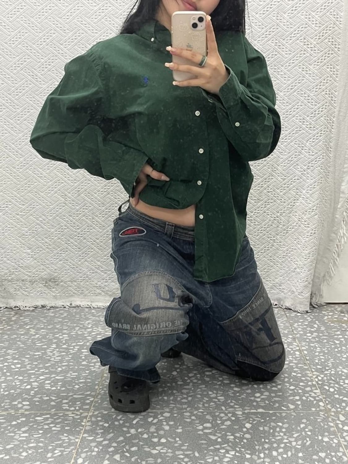  FUBU 올드스쿨 Y2K 빅로고 와이드 데님 팬츠 37인치 C06470 상품이미지1