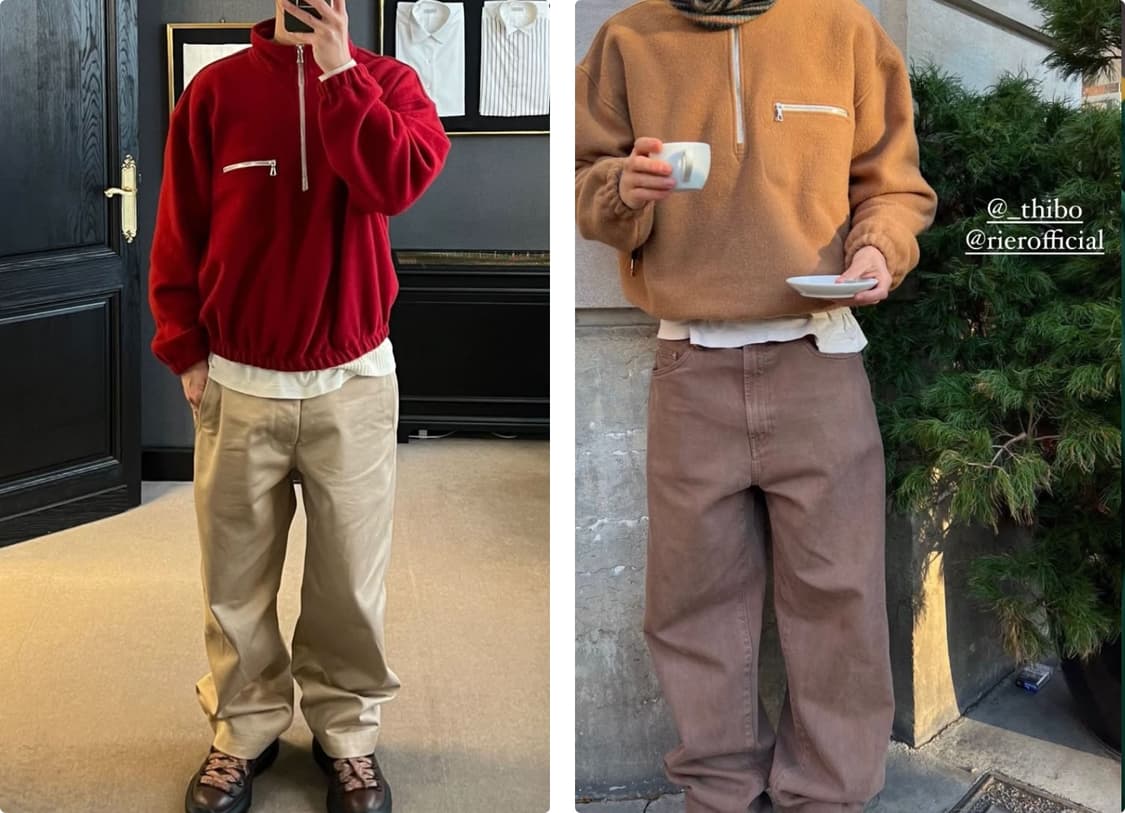 Rier 버진울 플리스 하프집업 S 상품이미지2