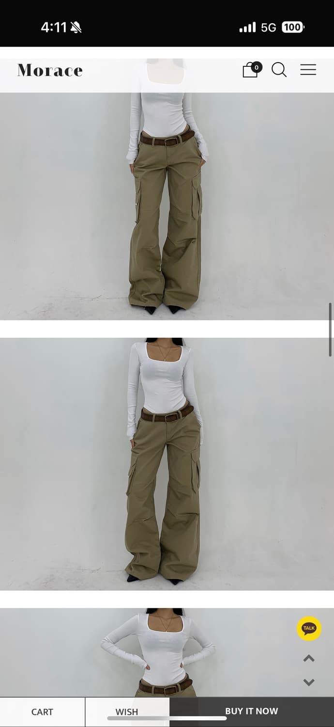 Ootj 카고 와이드팬츠 베이지 s 상품이미지7