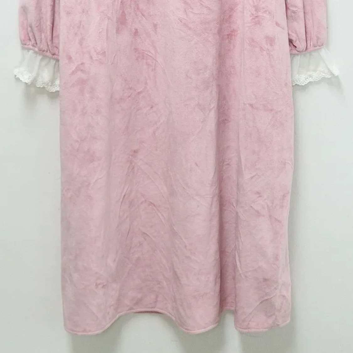히메갸루 핑크 벨벳 레이스 홈웨어 원피스 61225 상품이미지8