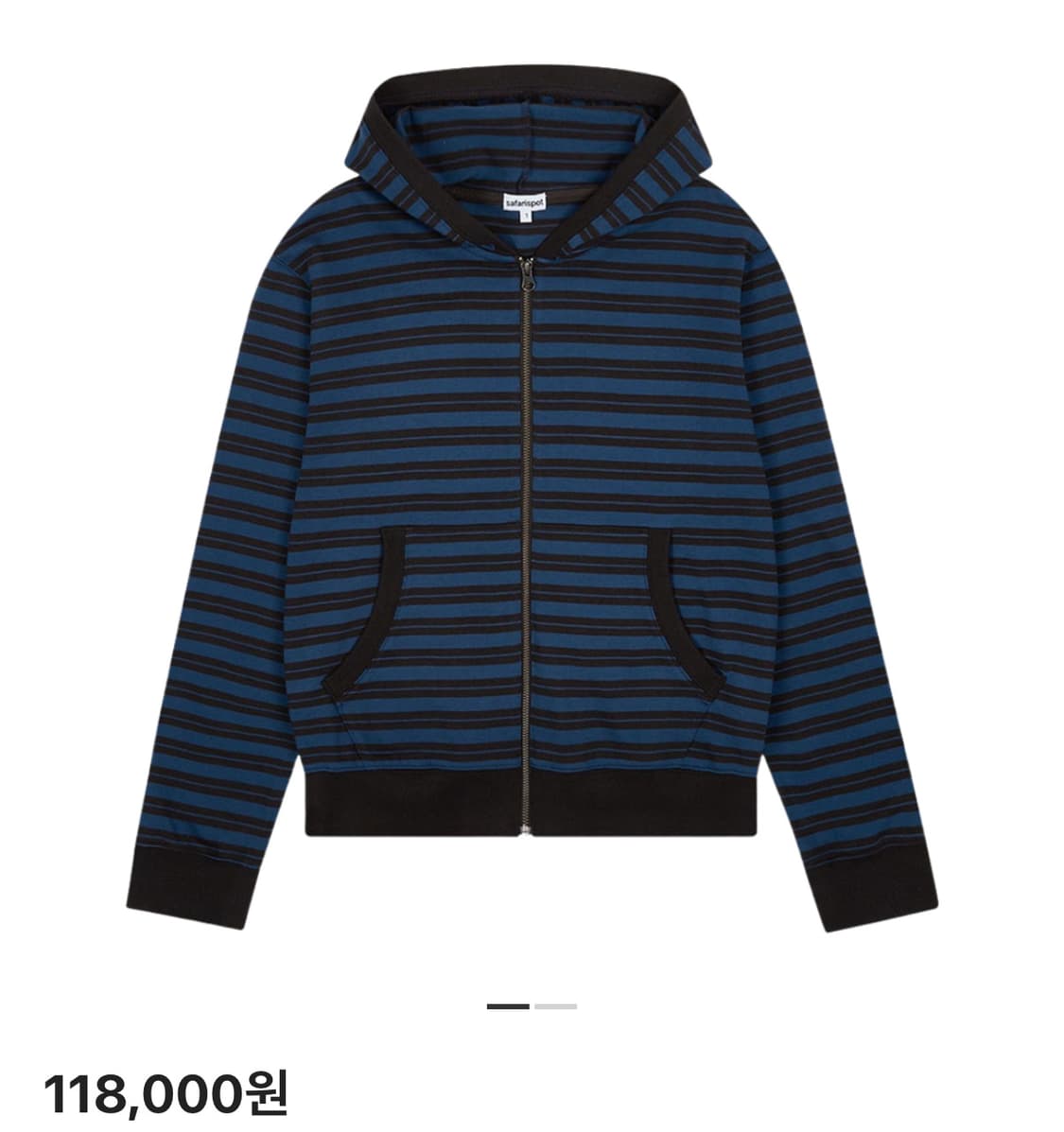 사파리스팟 스트라이프 후드 집업 네이비  상품이미지1