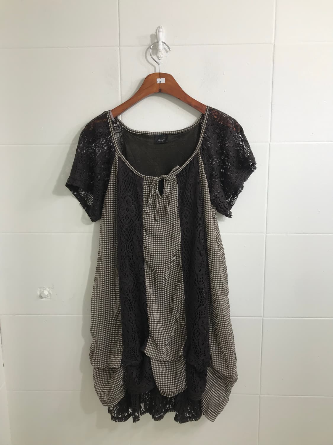 브라운 체크 모카무스 울코트 모리걸 코디세트 상품이미지5