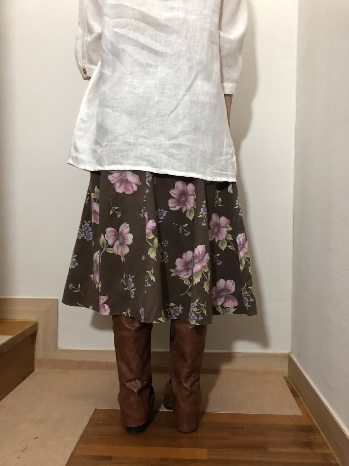 빈티지 화이트 오리엔탈 플라워 블라우스 상품이미지8