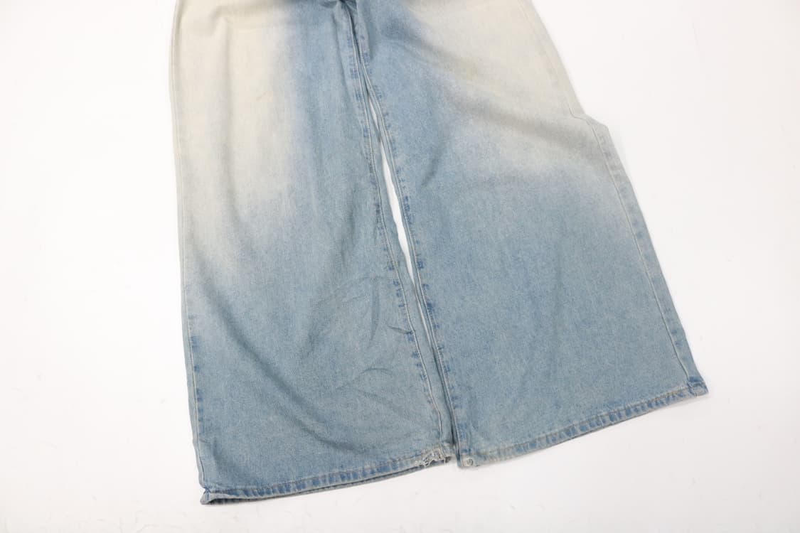 빈티지 페이딩 워싱 라이트 블루 와이드 데님 팬츠 상품이미지5
