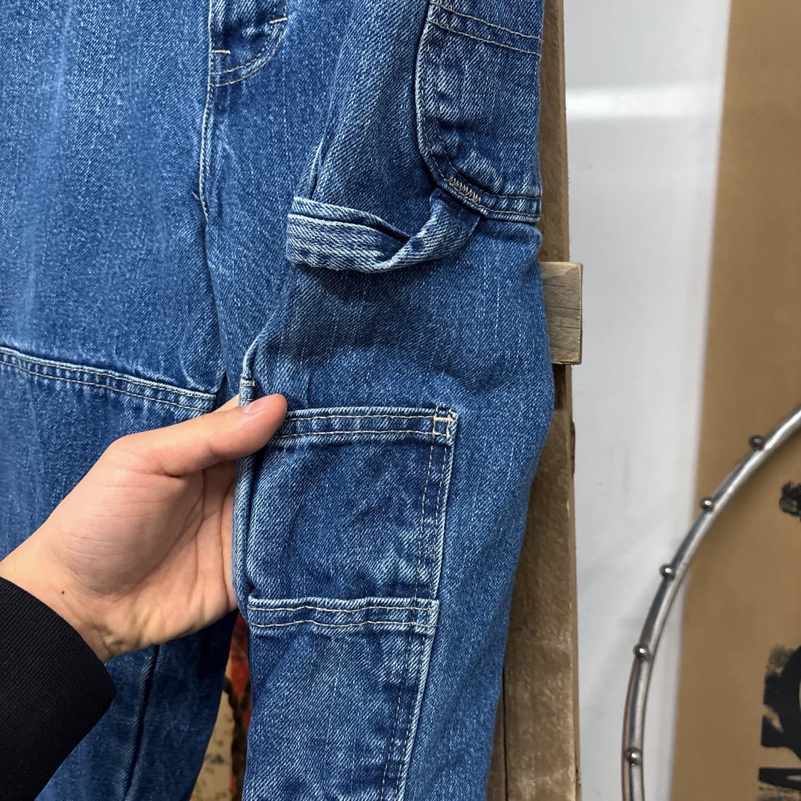 00s 올드 디키즈 더블니 카펜터 워크 데님팬츠 빈티지워싱 N544 상품이미지5