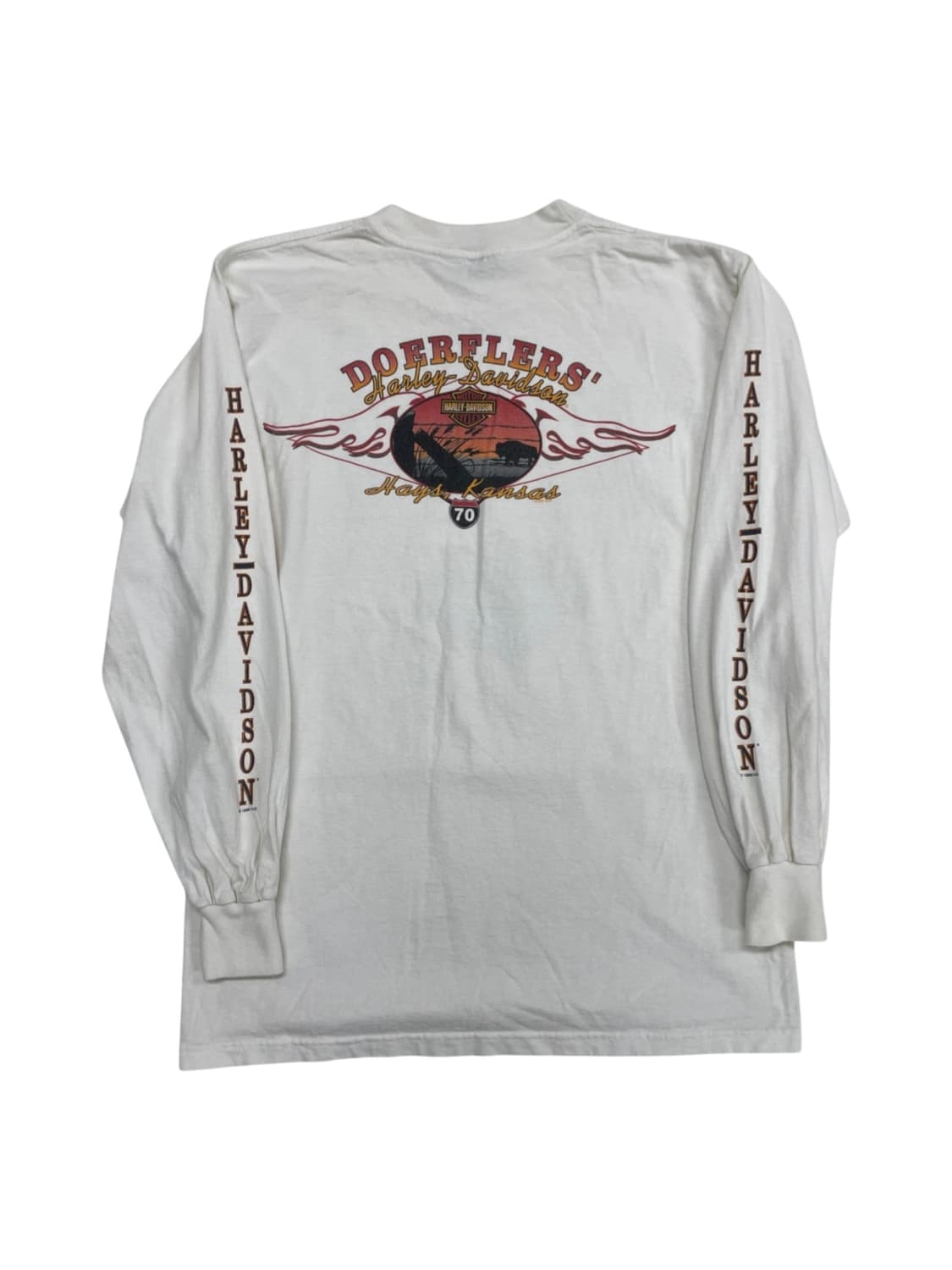 [M] 90s made USA 할리데이비슨 롱 슬리브 긴팔 티셔츠  상품이미지5