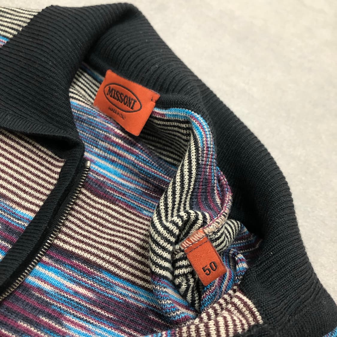 미쏘니 missoni 이태리 반집업 긴팔 카라 니트 스웨터 50 상품이미지3
