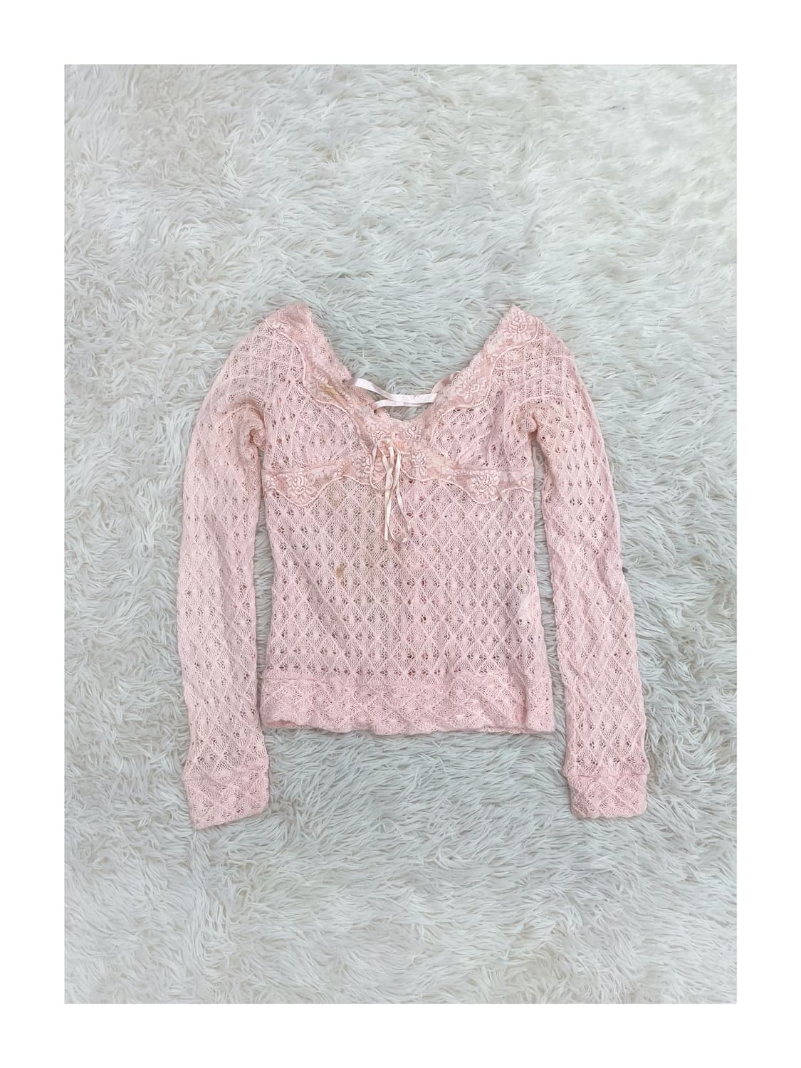 00s 초판 리즈리사 아카이브 아일릿 디테일 레이스 크로쉐 롱슬리브 상품이미지2