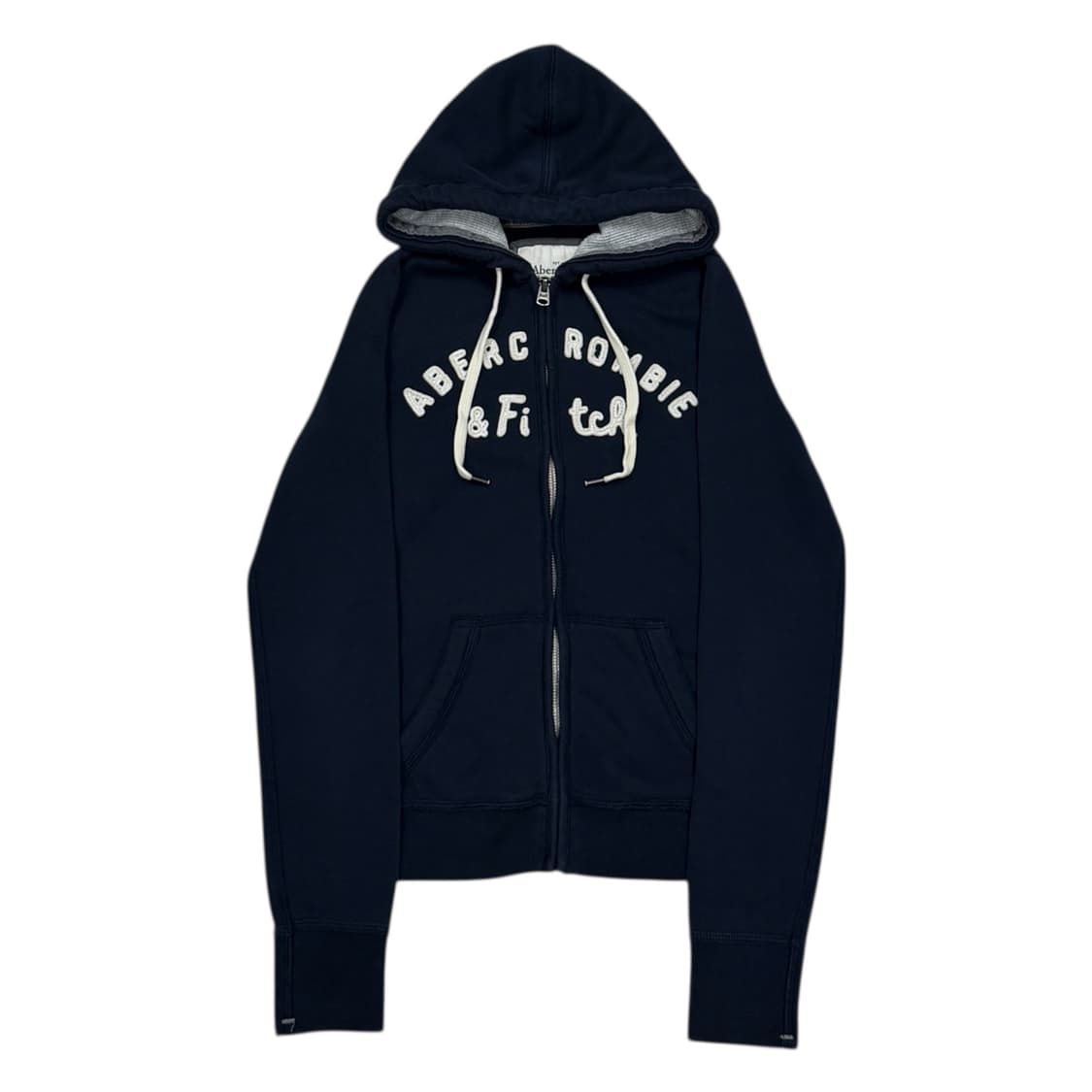 아베크롬비 빈티지 Y2K 스펠로고 딱붙핏 기모 후드집업 자켓 네이비 S 상품이미지1