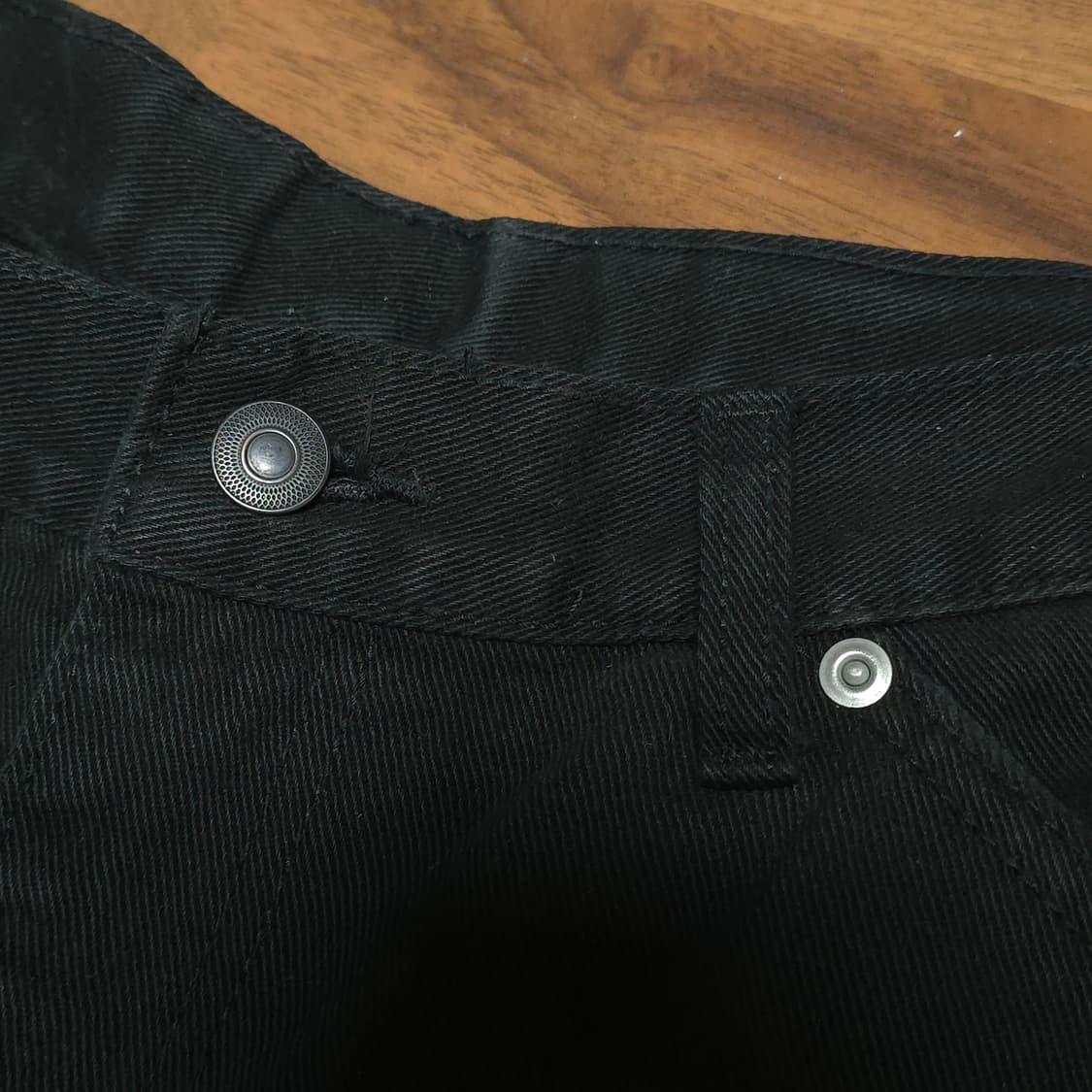 [2]도넛리벤지 워크팬츠 더블니 블랙 핑거프레스 상품이미지3