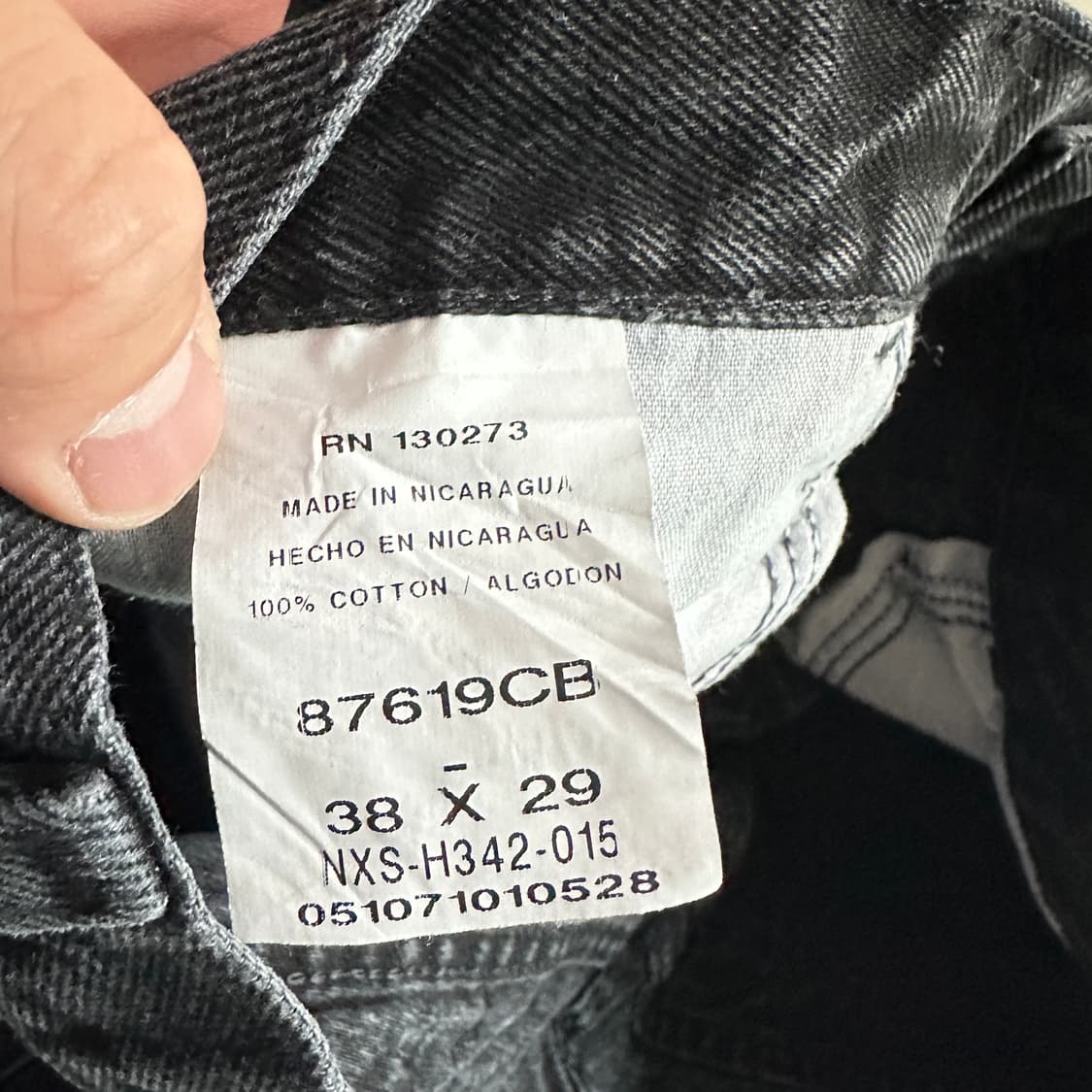 빈티지 러슬러 RUSTLER 흑청 데님 팬츠 38x29 상품이미지4