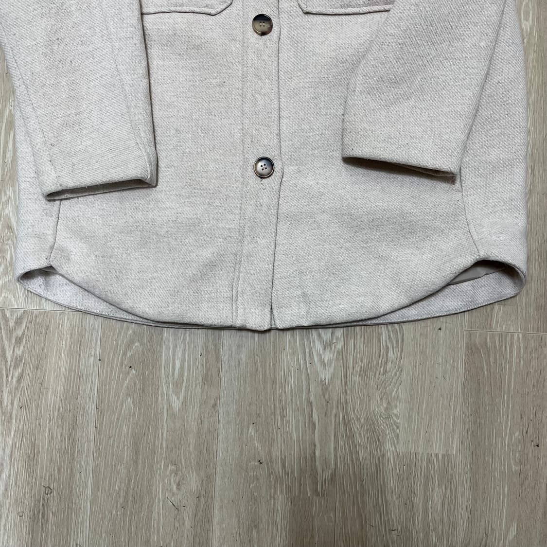 H&M 에이치앤엠 여성 오버핏 헤링본 울 셔켓 자켓 M(95) 상품이미지5