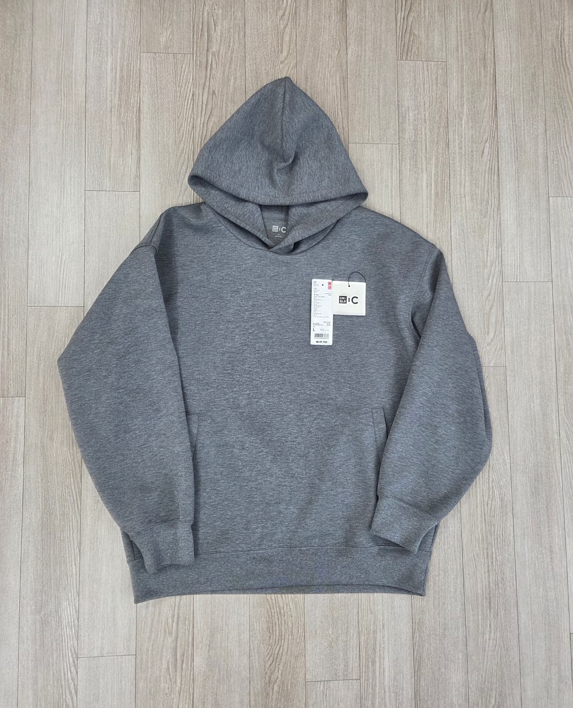 (1회착)유니클로C 후드티 스웨트오버사이즈 풀파카 05그레이 L 상품이미지1
