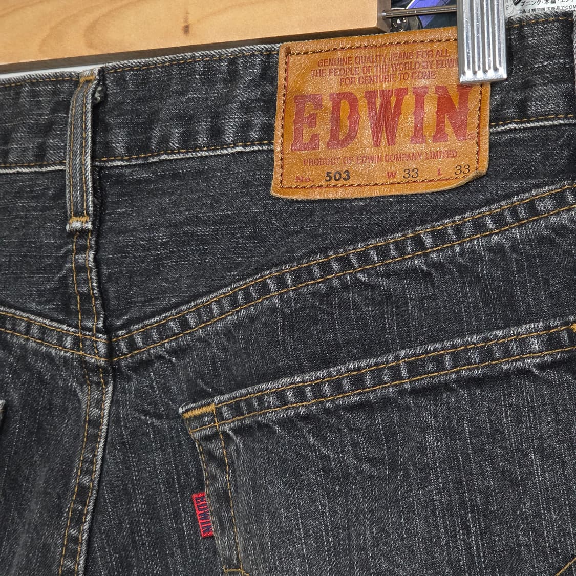 JPN 에드윈 503 그레이 흑철 워싱 데님 팬츠 . 상품이미지3