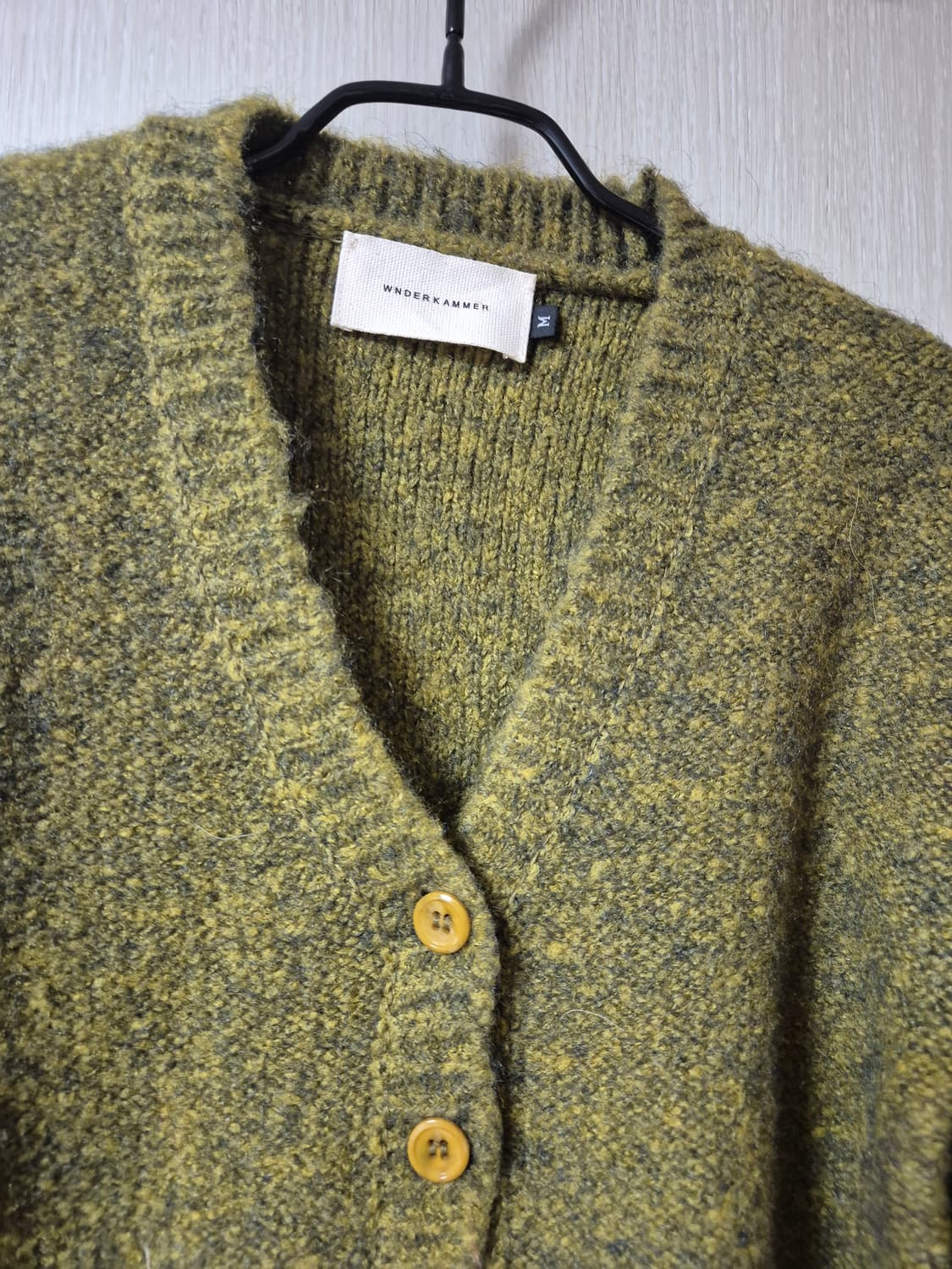 분더캄머 울 니트 부클 가디건 올리브색 M 상품이미지5