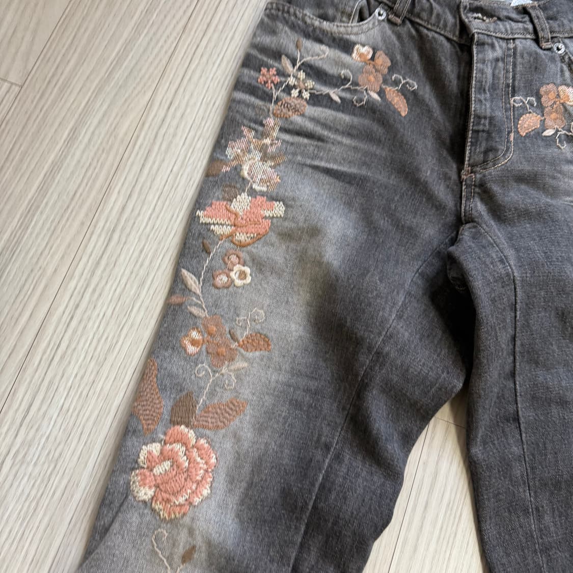 vintage flower pants 빈티지 바지 플라워 부츠컷 바지 상품이미지2