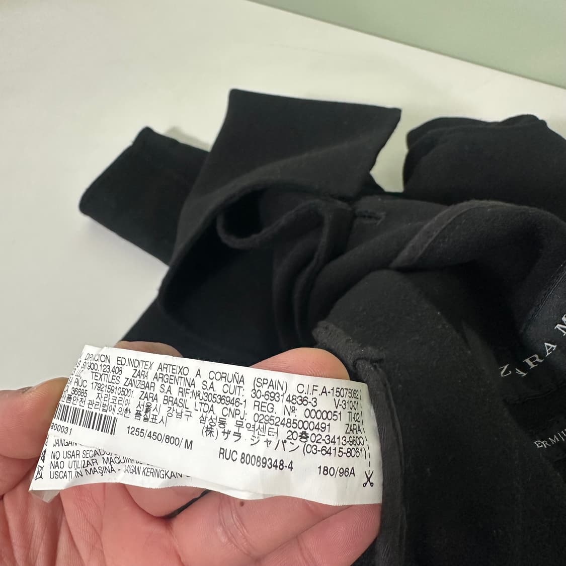 M 95 자라맨 블랙 라나울 핸드메이드 울 싱글코트 상품이미지7