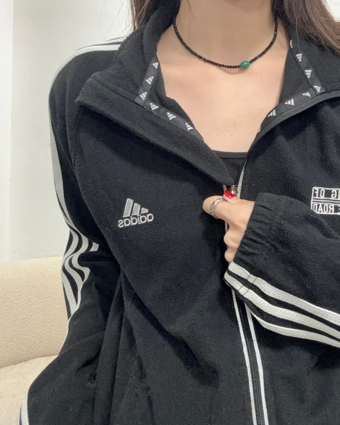 90s ADIDAS 올드스쿨 블랙 트랙 자켓 상품이미지4