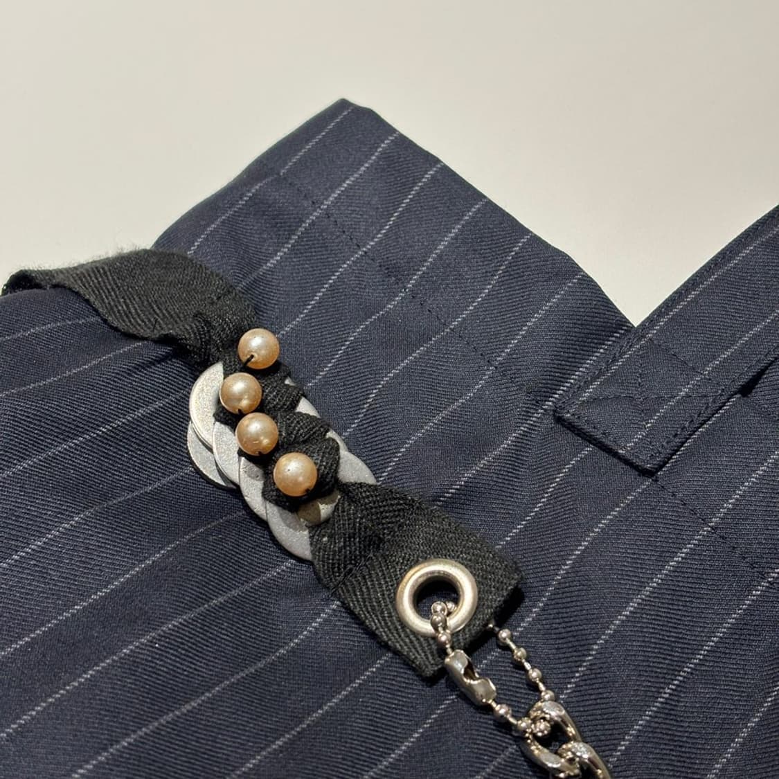 꼼데가르송 울 스트라이프 토트백 상품이미지2