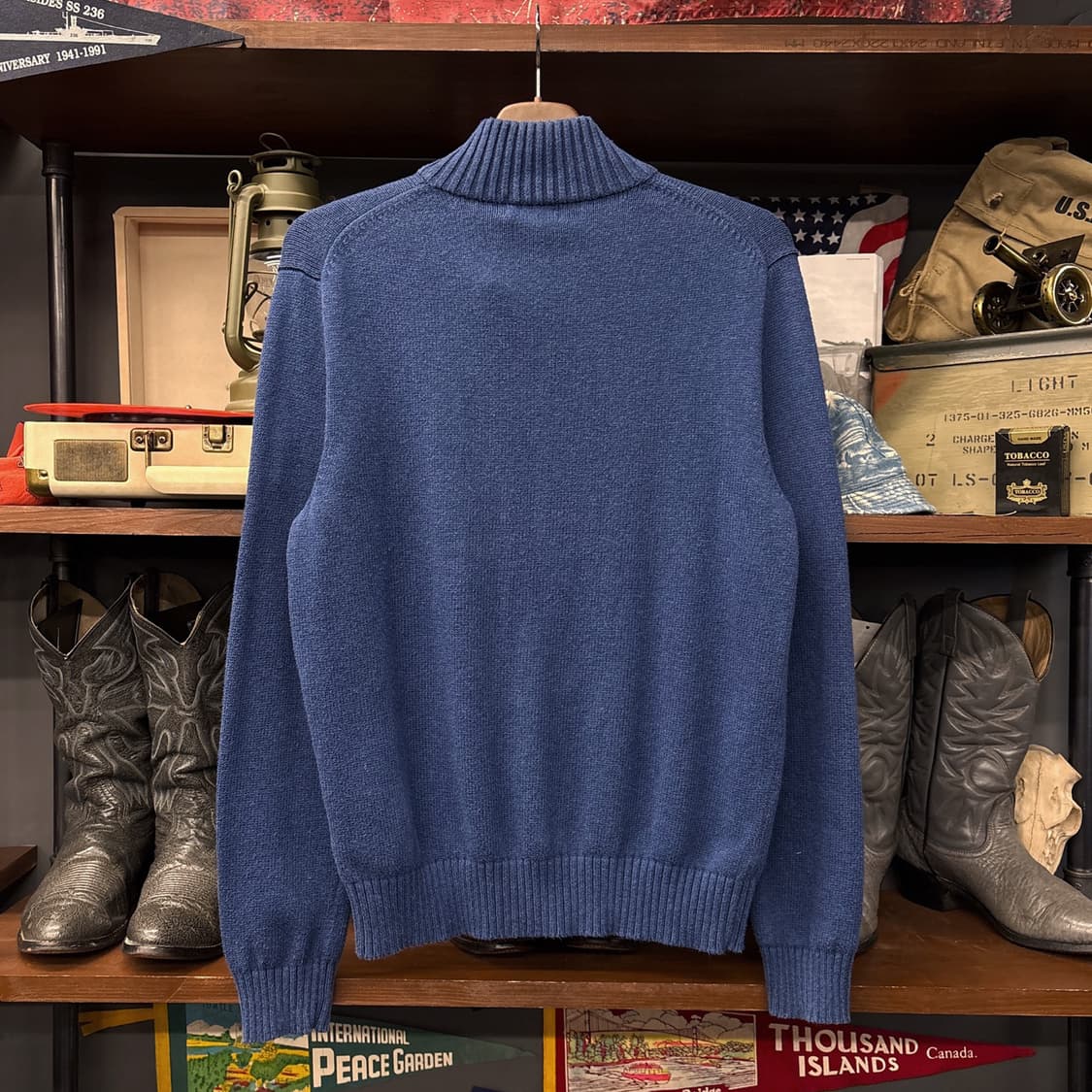 신형라벨 폴로 랄프로렌 청키립 코튼니트 하프집업 딥블루 N923 상품이미지2