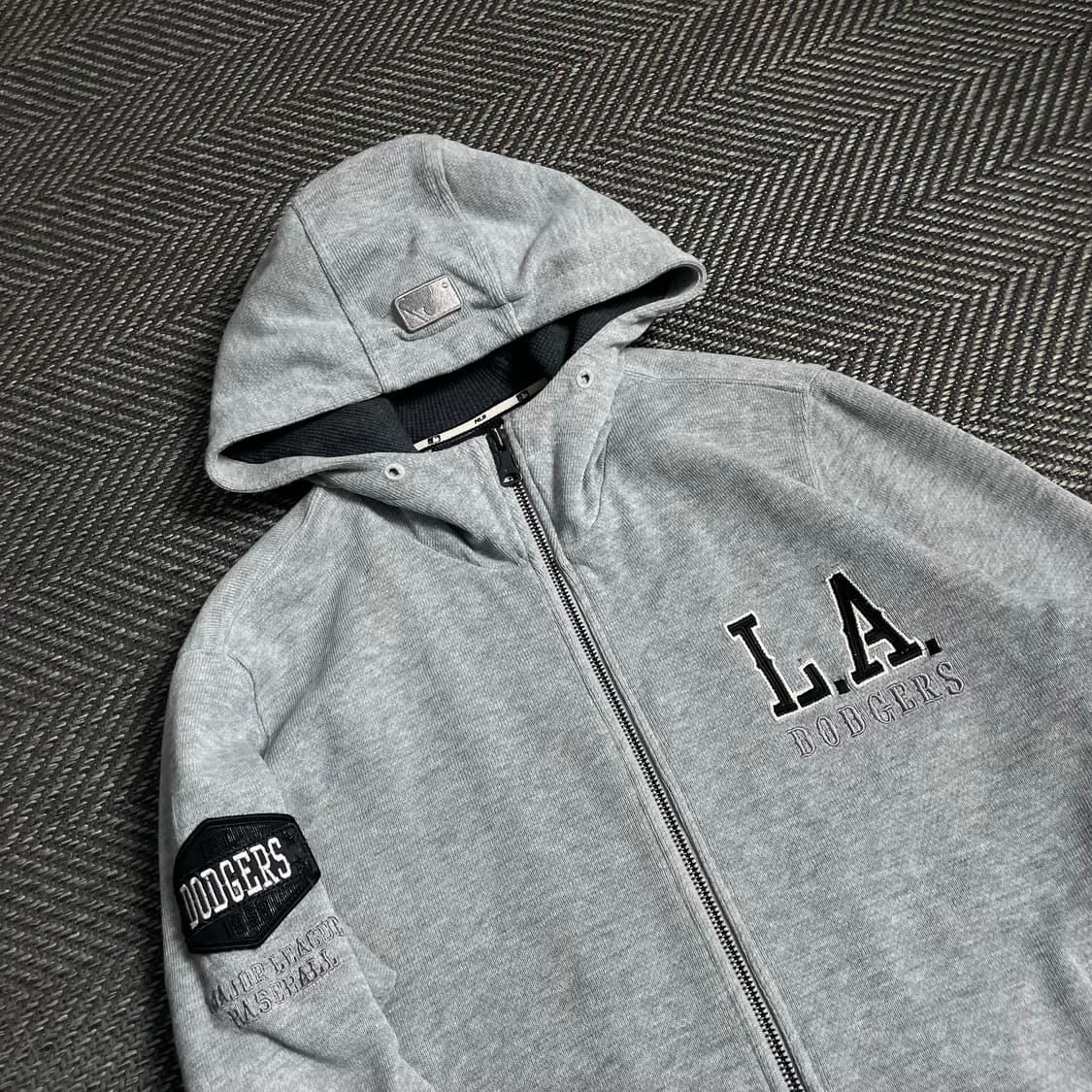 MLB LA 다저스 사이드 패치 그레이 후드집업y 4835 상품이미지5