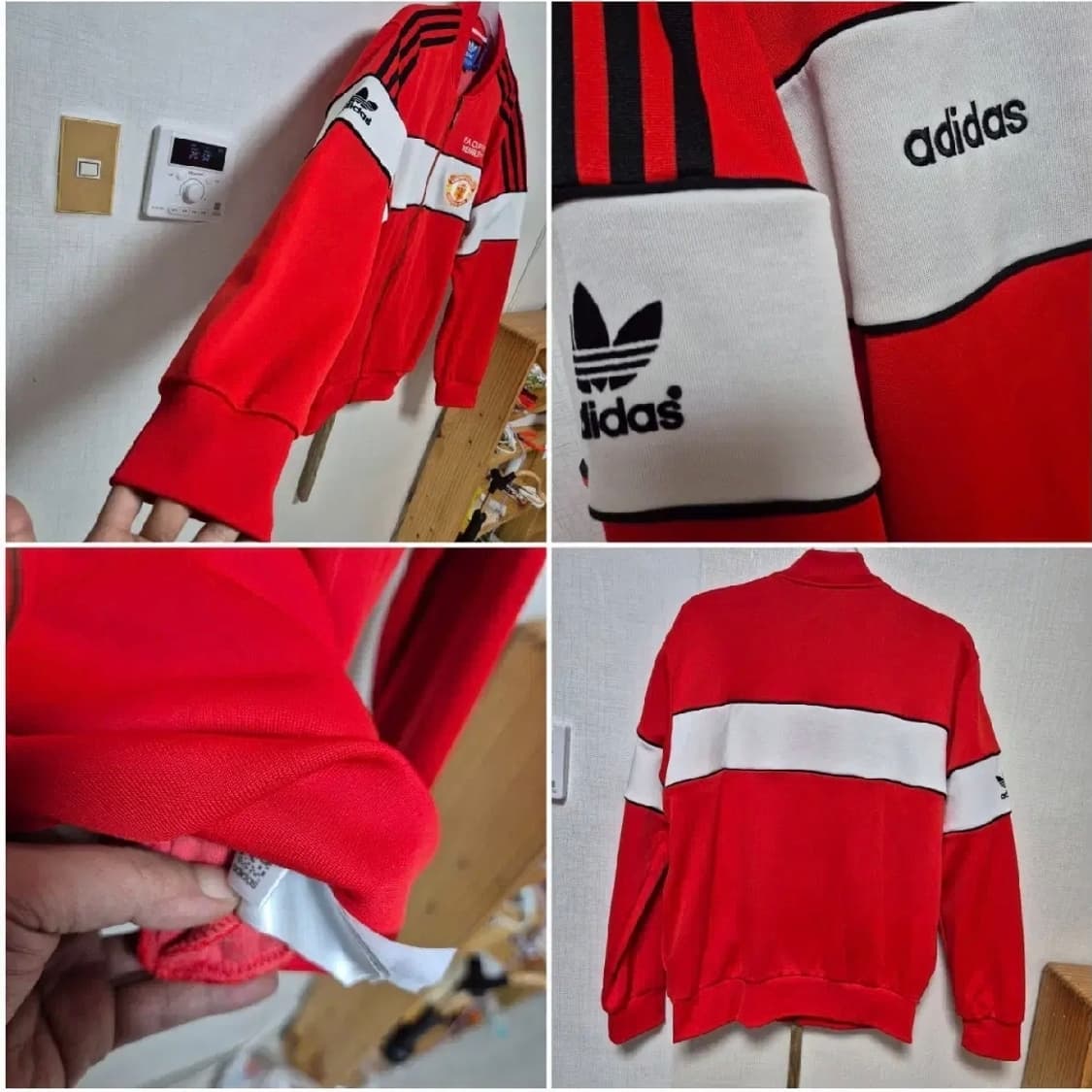 s급상태 희긔 아디다스 L 맨유 오리지널 트랙 자켓 상품이미지6